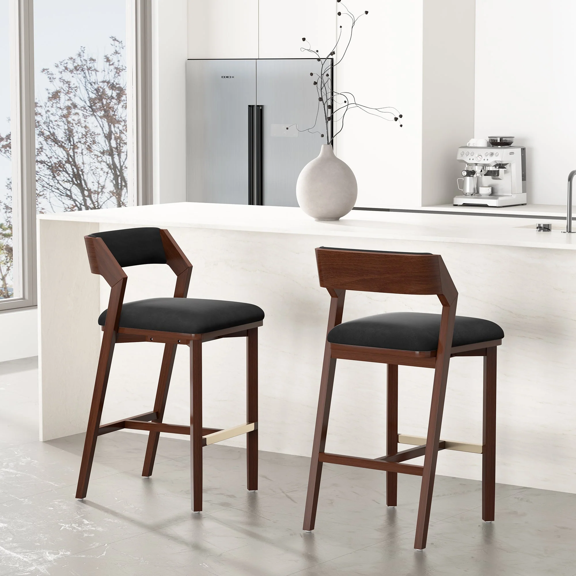 Patricia Barstool in Black (set of 2) - Image 2