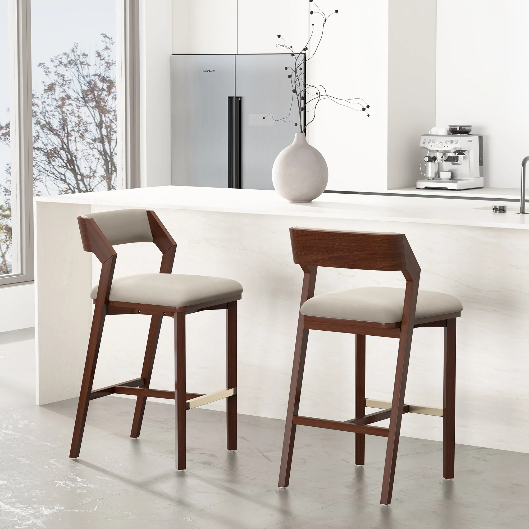 Patricia Barstool in Linen (set of 2) - Image 2