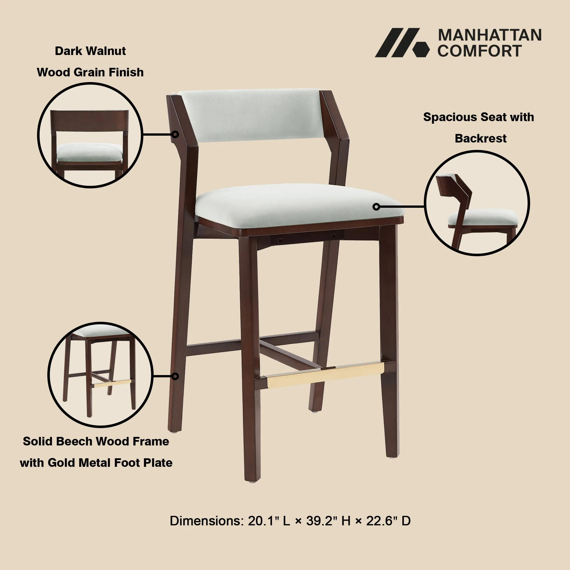 Patricia Barstool in White Glacier (set of 2) - Image 4