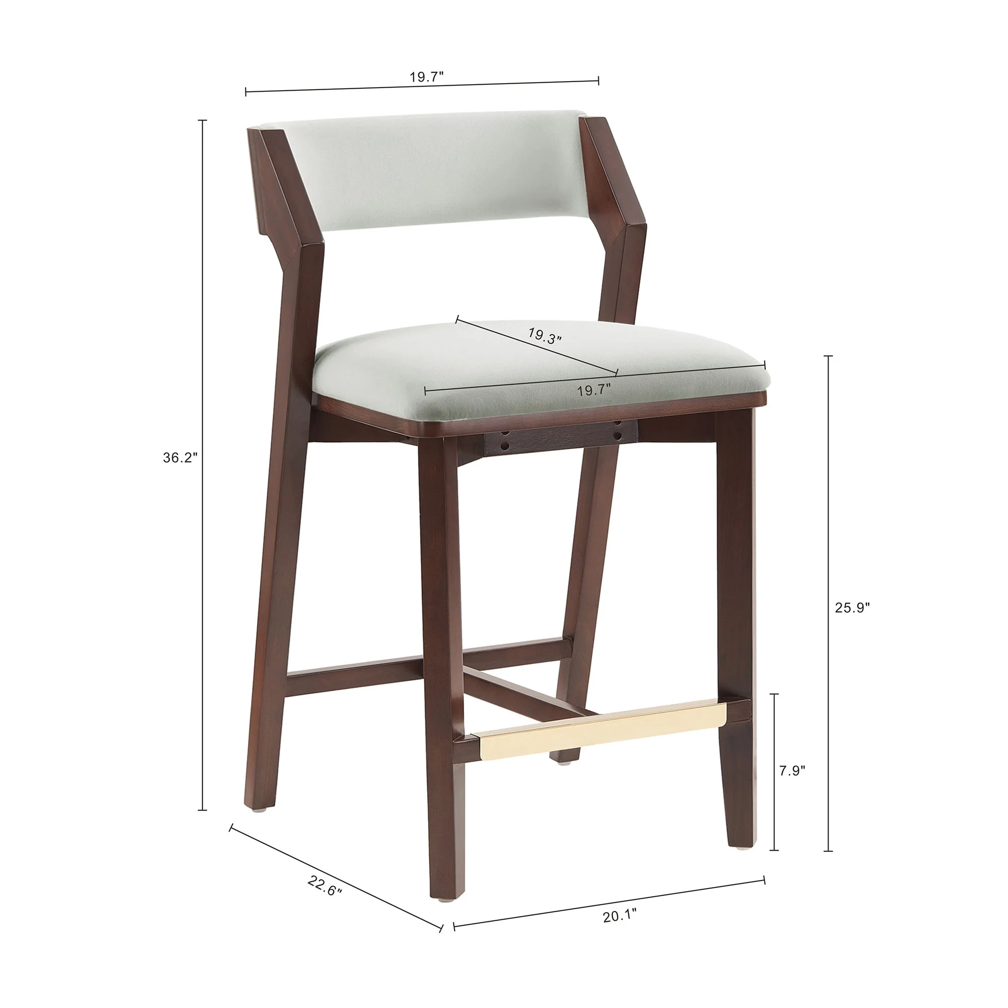 Patricia Counter Stool in White Glacier (set of 3) - Image 3