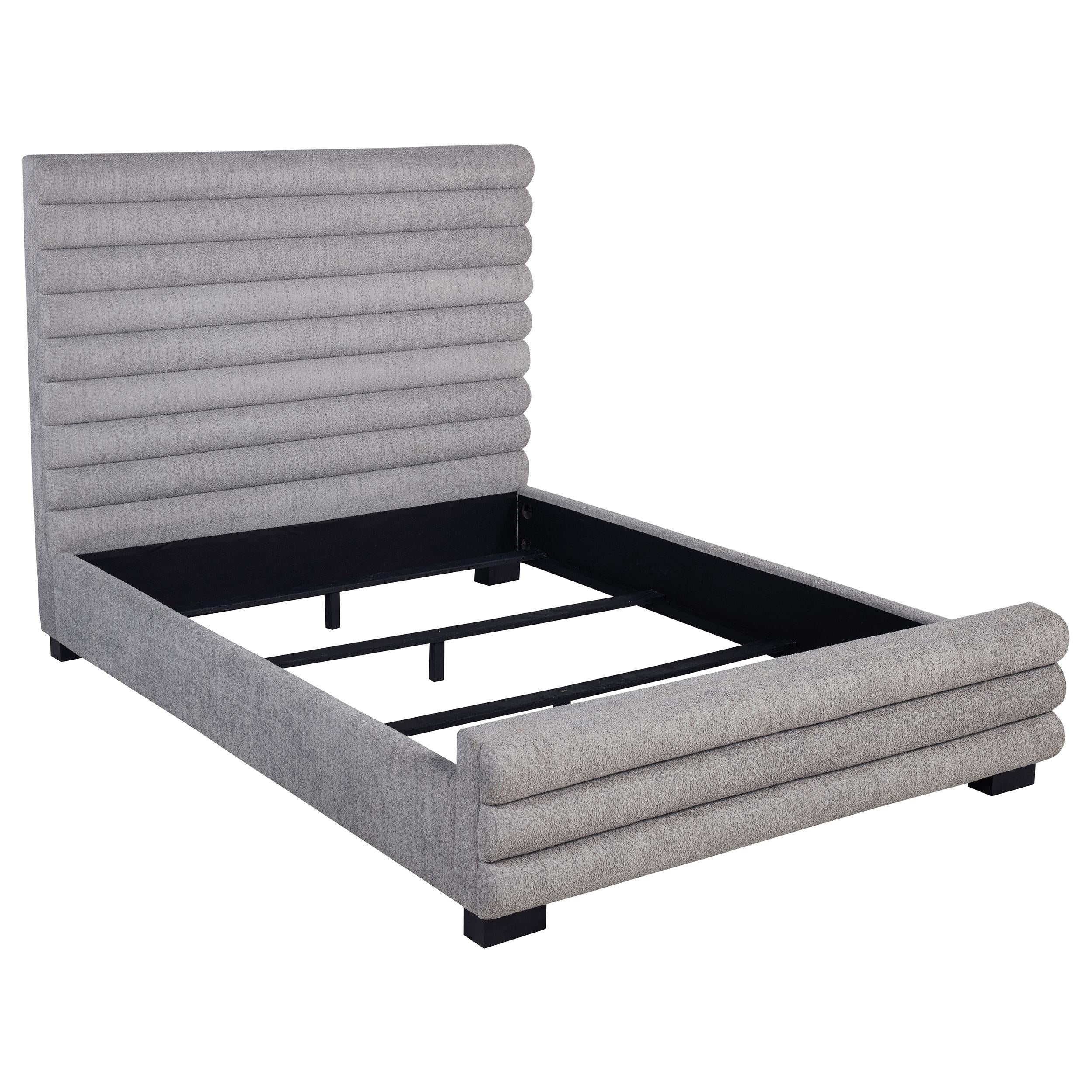 Patricia Gray 58-inch Boucle Upholstered Eastern King Bed - Image 5