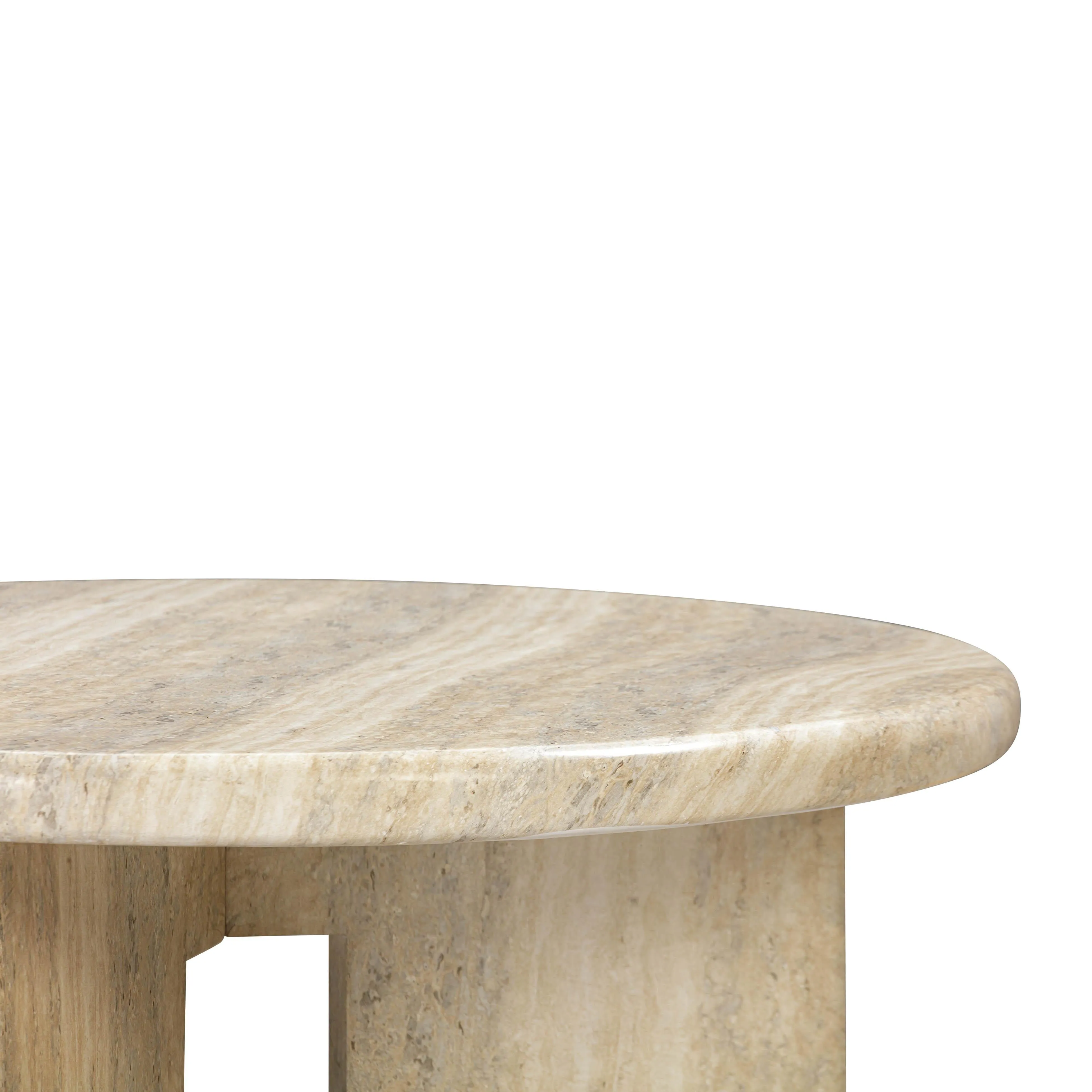 Patrizia Faux Travertine Concrete Indoor / Outdoor Round Coffee Table - Image 5