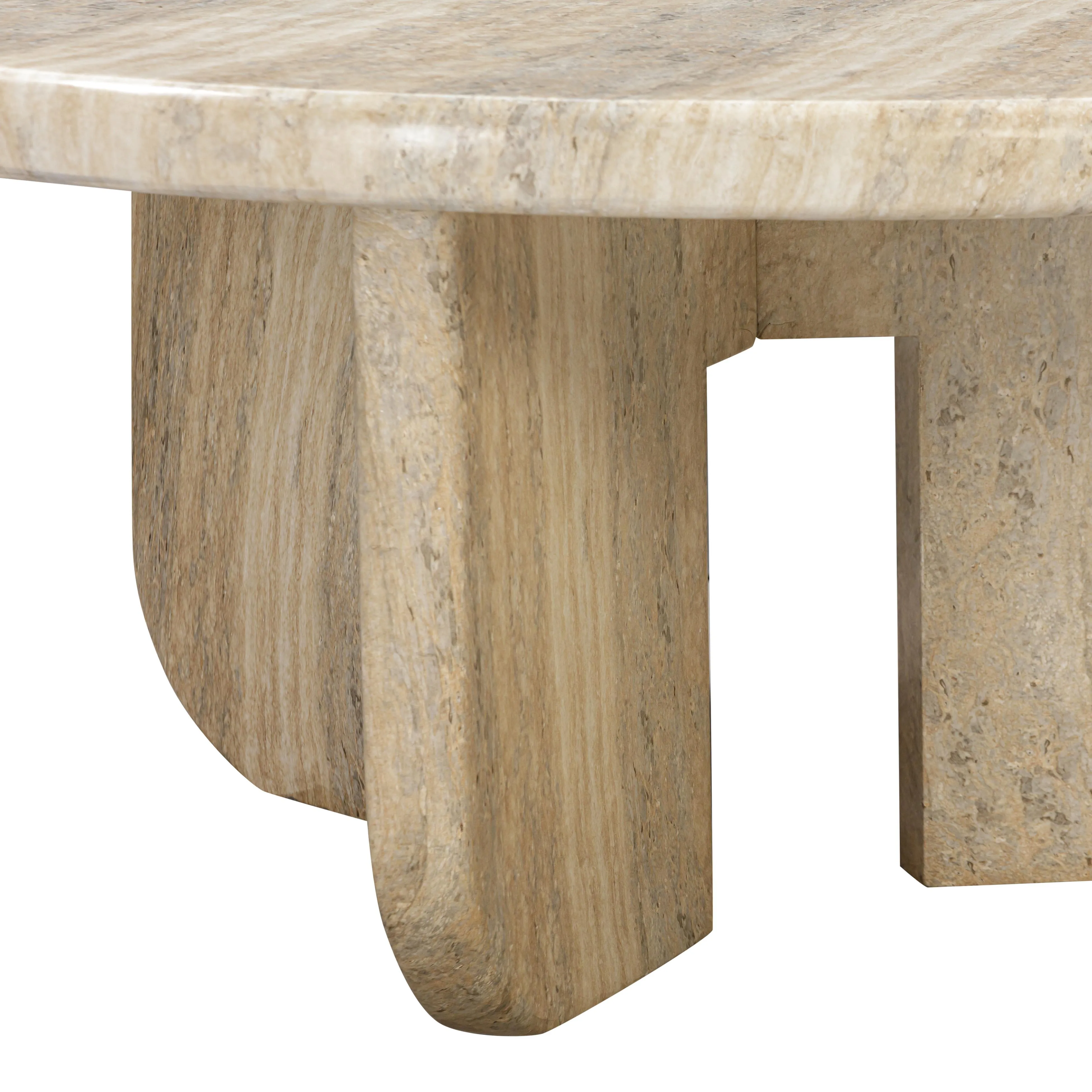 Patrizia Faux Travertine Concrete Indoor / Outdoor Round Coffee Table - Image 6