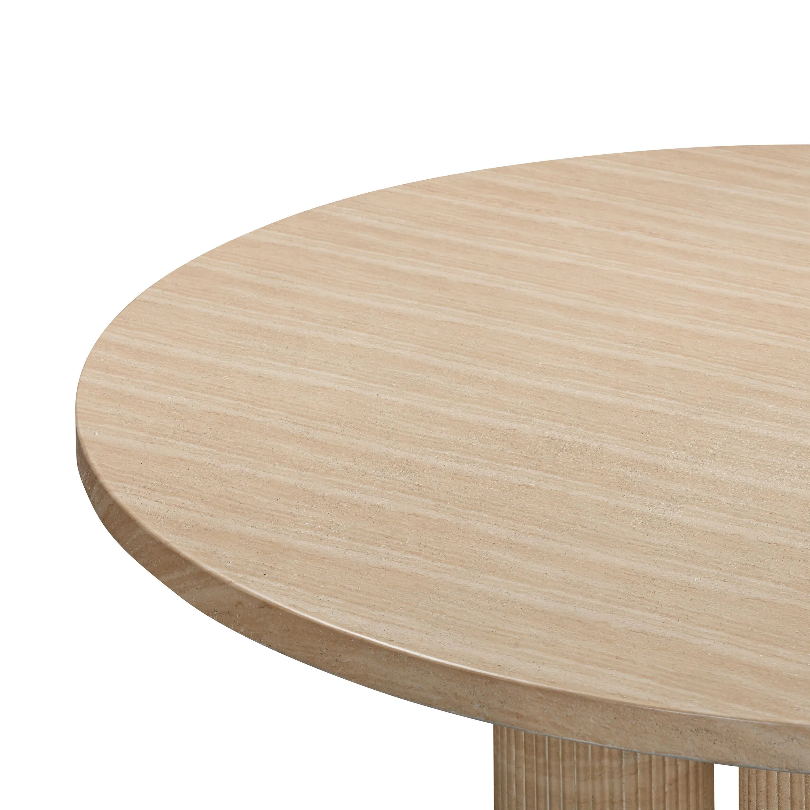 Patti Textured Faux Travertine Indoor / Outdoor 55" Round Dining Table - Image 5