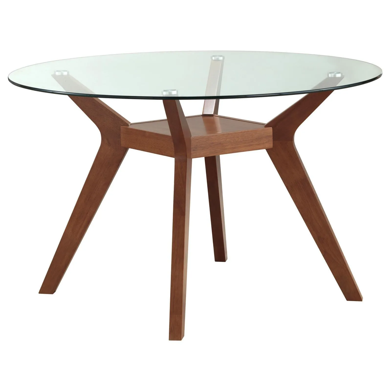 Paxton Nutmeg 5-Piece Round Glass Top Dining Set - Image 2