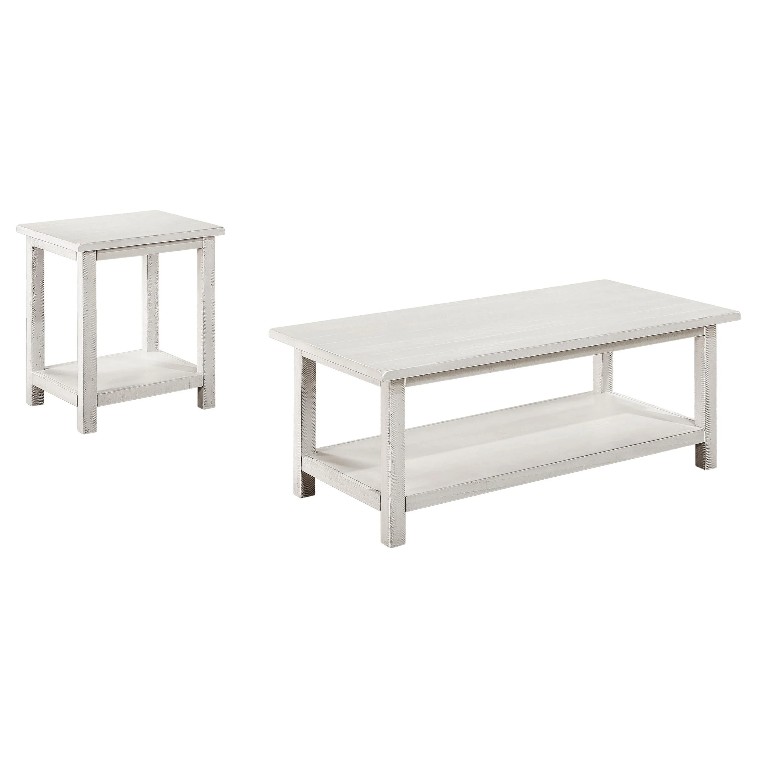 Payne Distressed White 2-Piece Coffee and End Table Set - Image 2
