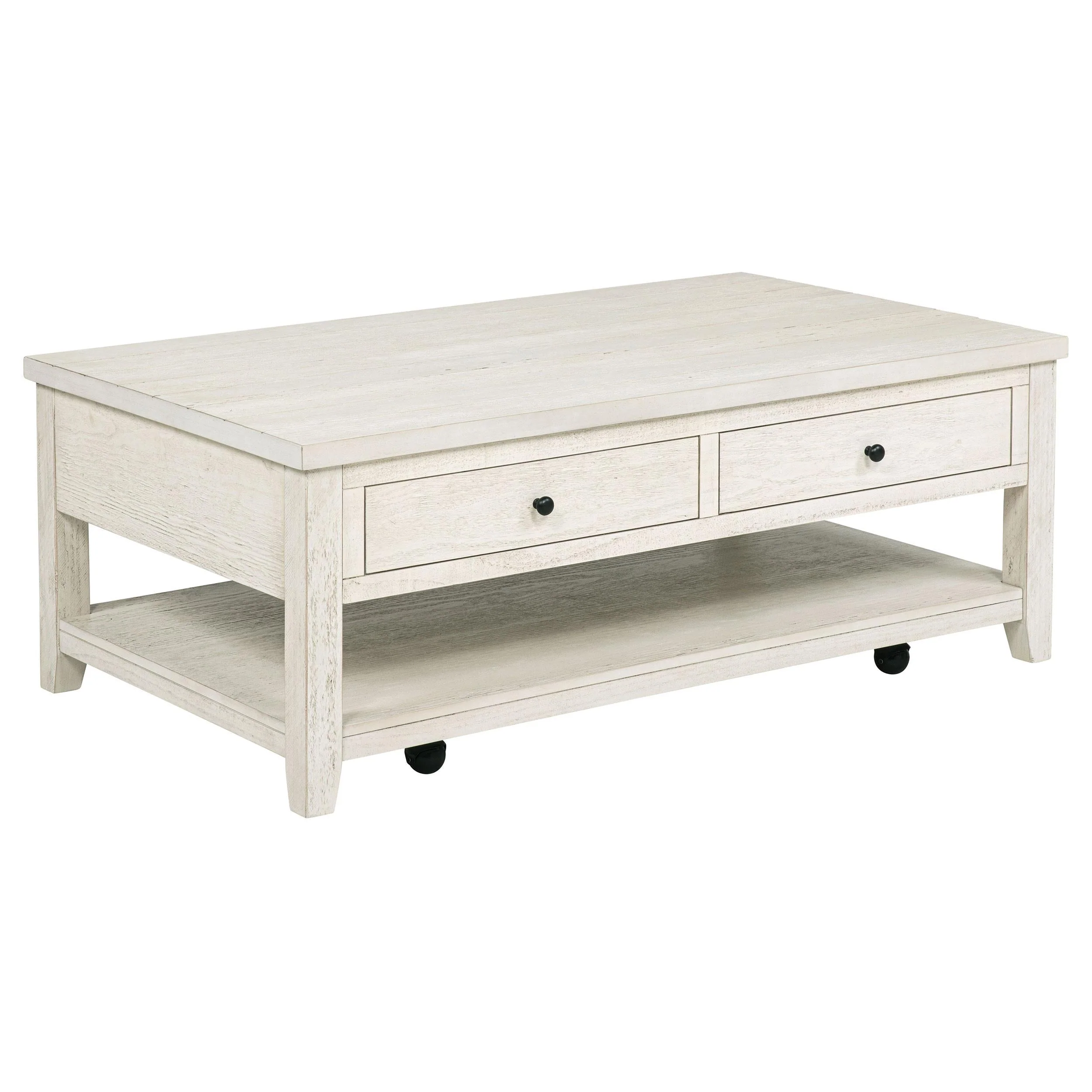 Payne Distressed White 48-inch Mobile Lift Top Coffee Table - Image 4