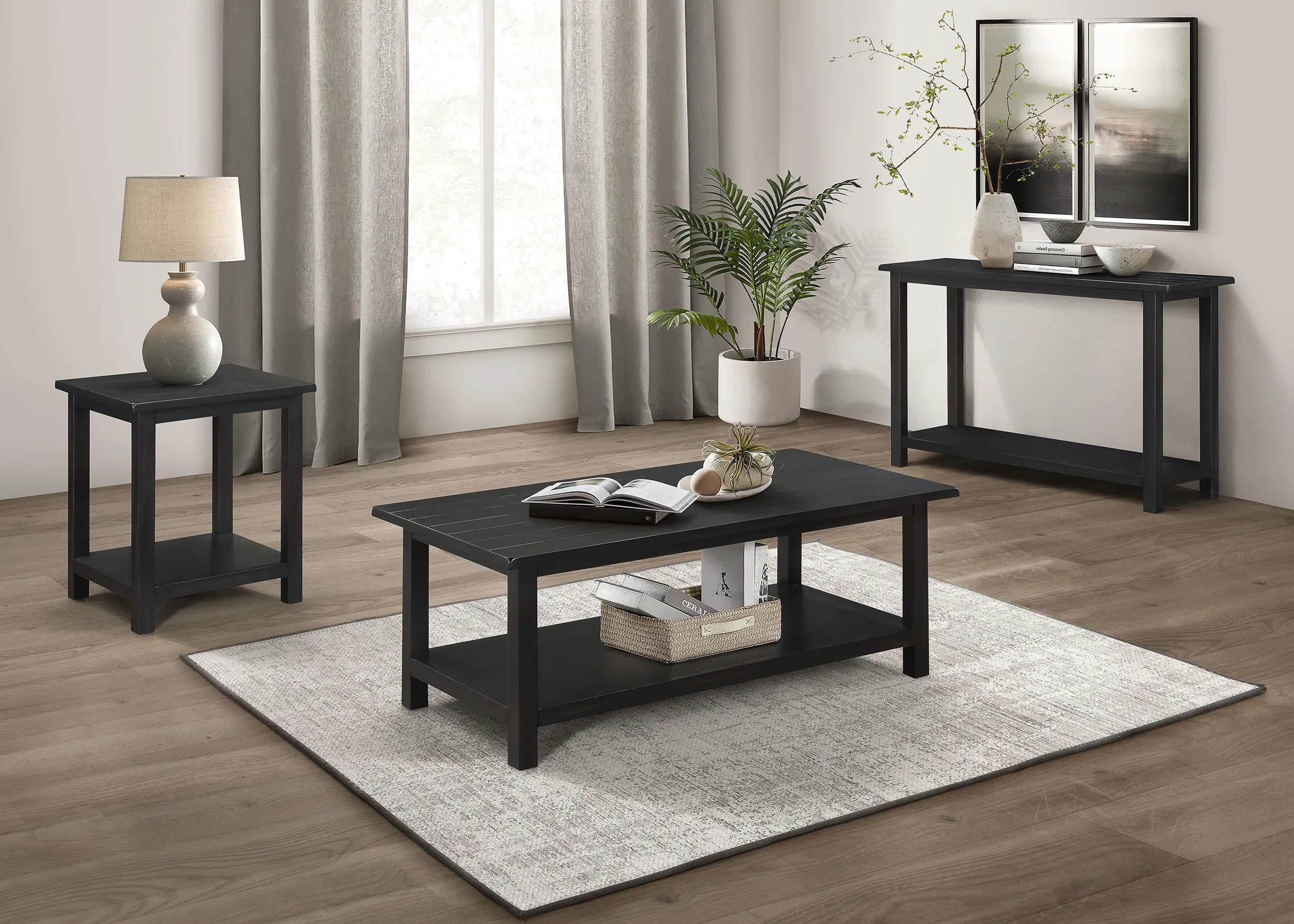 Payne Wood Coffee Table with Shelf Java - Image 2