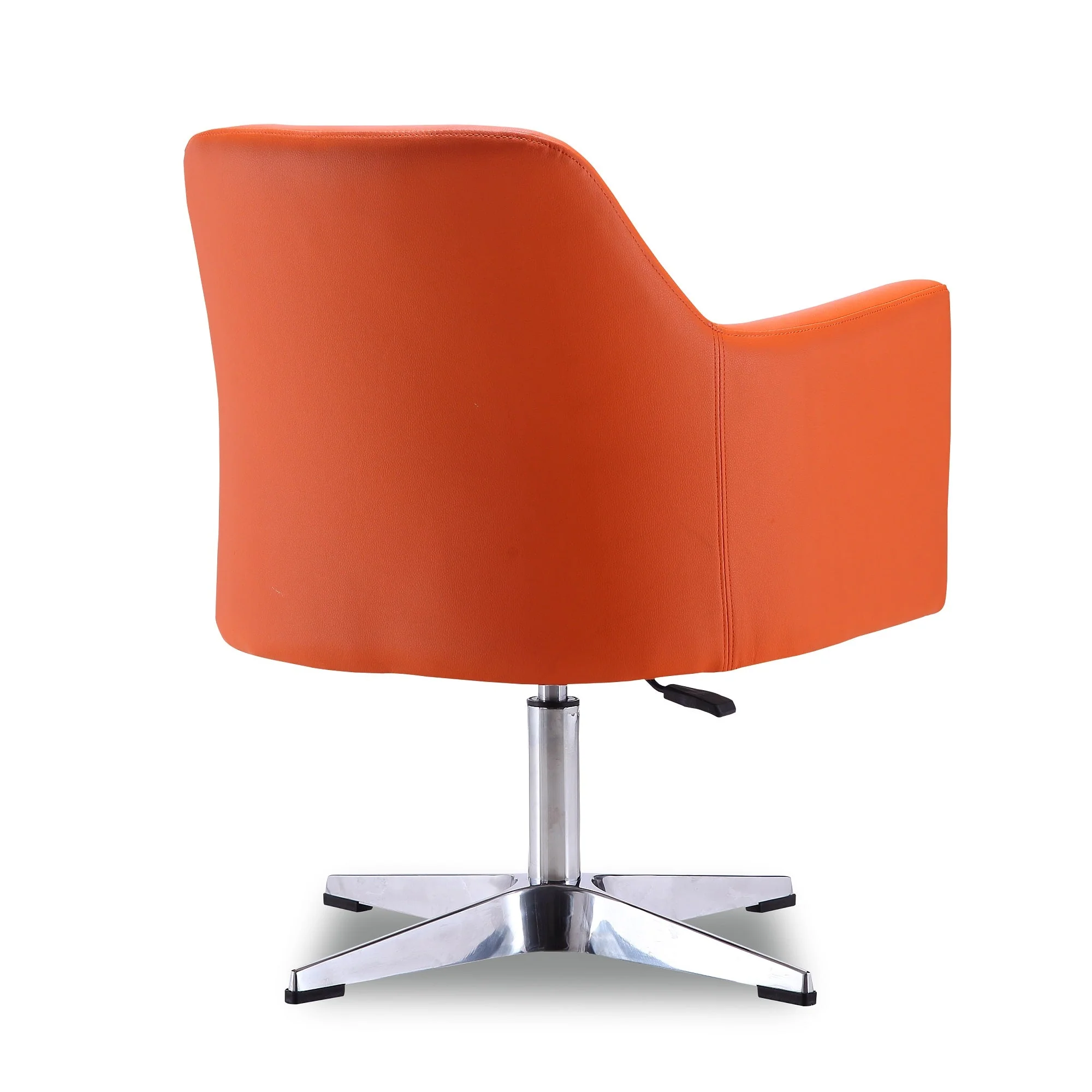 Pelo Adjustable Height Swivel Accent Chair in Orange and Polished Chrome - Image 6