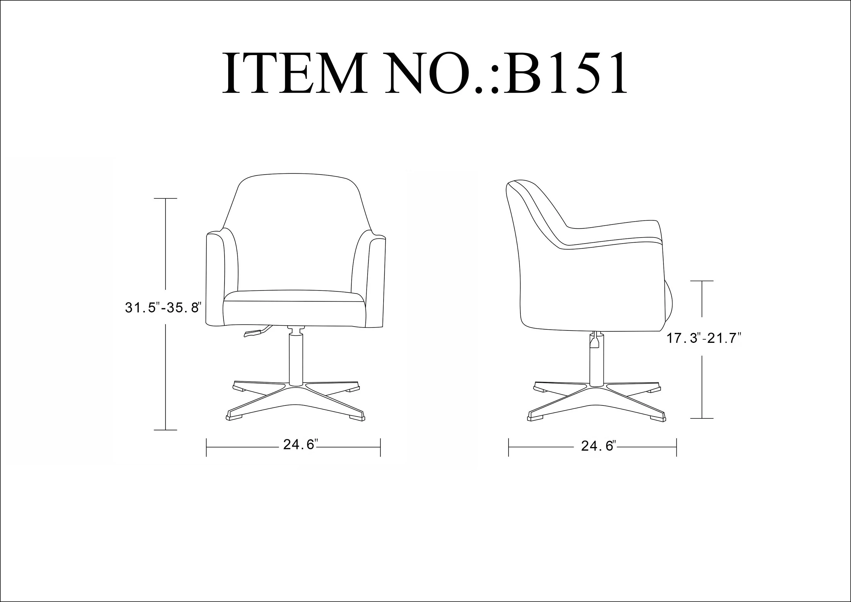 Pelo Adjustable Height Swivel Accent Chair in Orange and Polished Chrome (set of 2) - Image 2