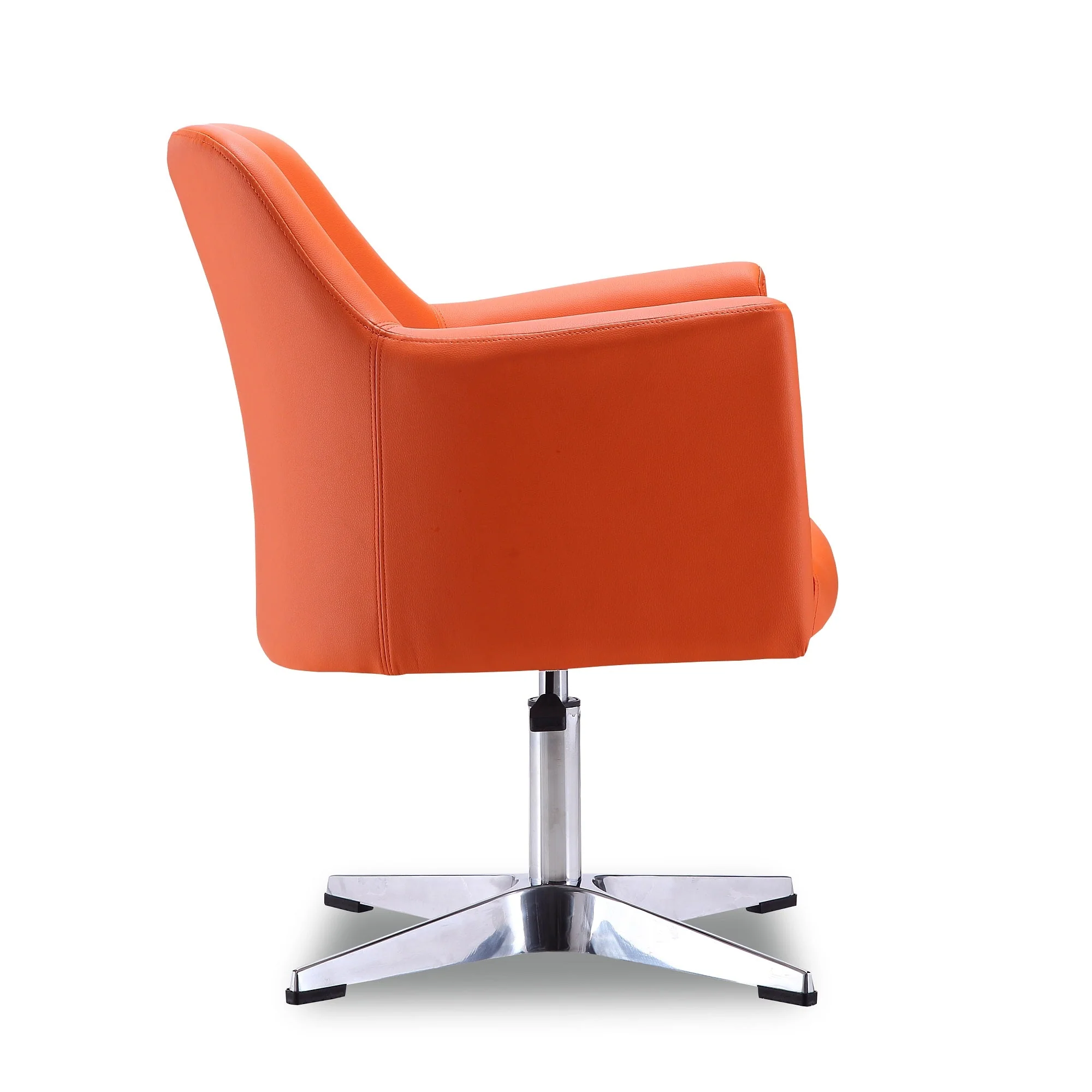 Pelo Adjustable Height Swivel Accent Chair in Orange and Polished Chrome (set of 2) - Image 5
