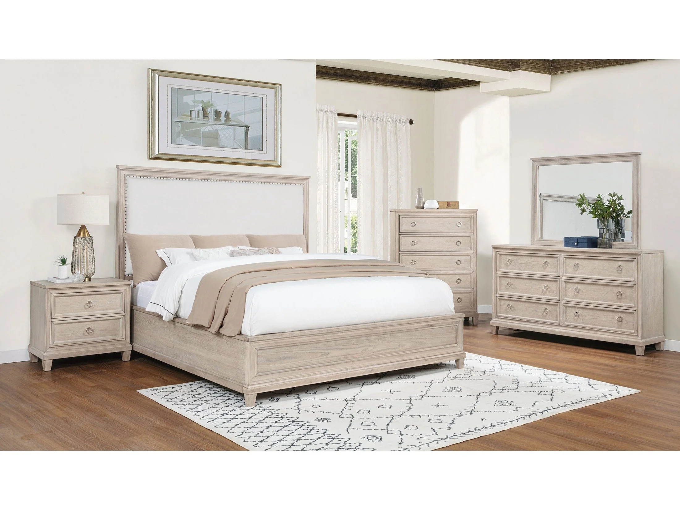 Pembroke Washed Oak 5-piece Eastern King Bedroom Set