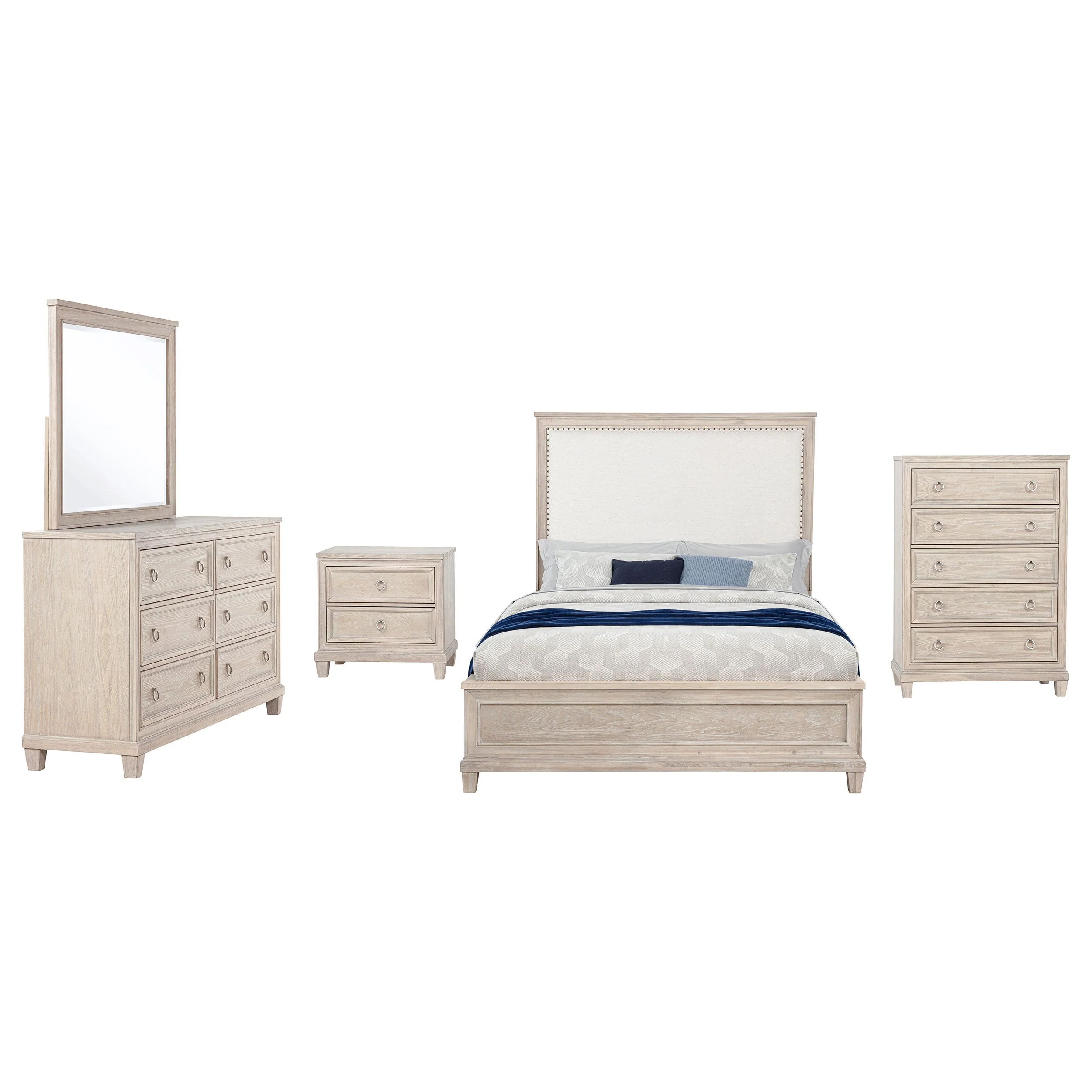 Pembroke Washed Oak 5-piece Eastern King Bedroom Set - Image 2