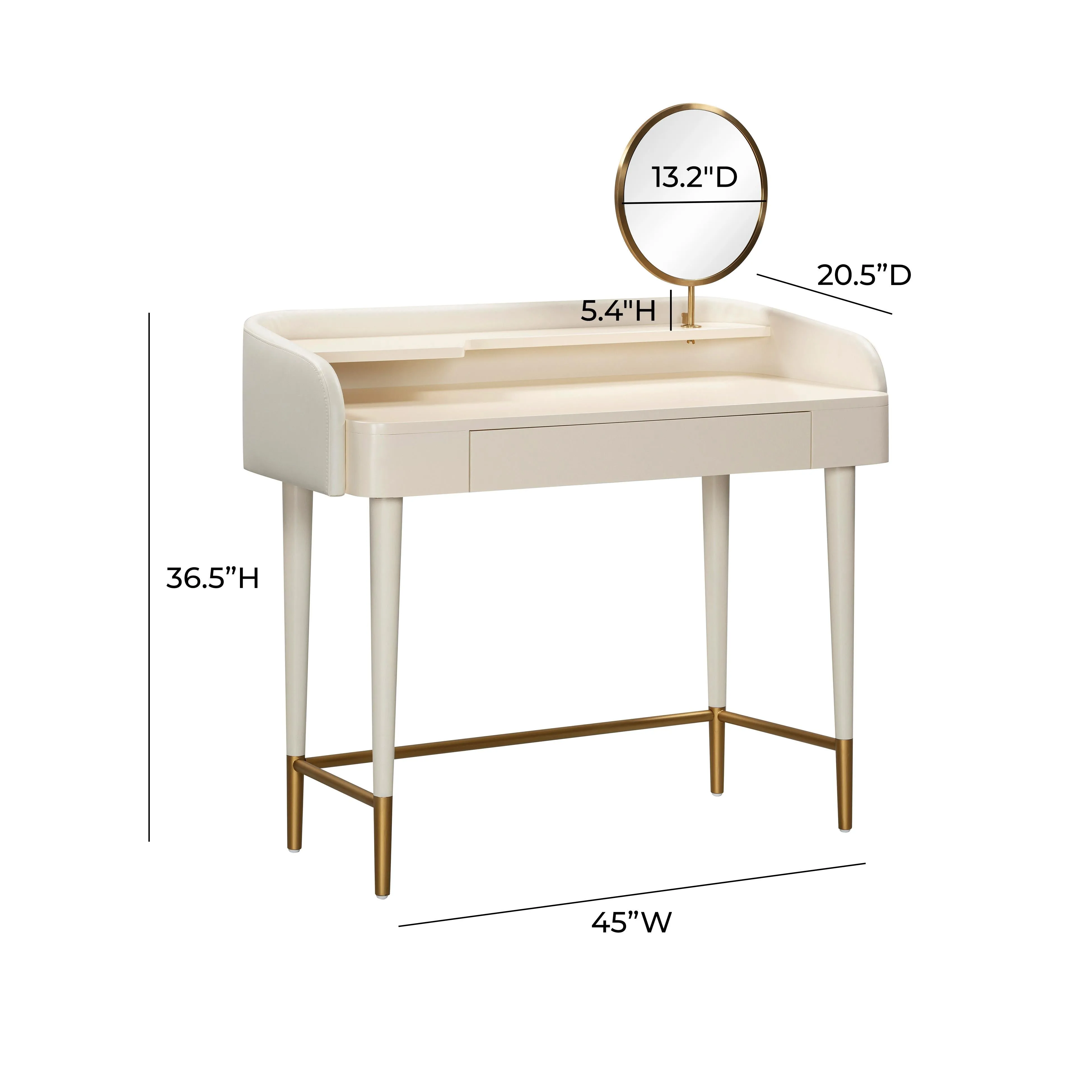Penelope Performance Vegan Leather Wrapped Vanity Desk - Image 9