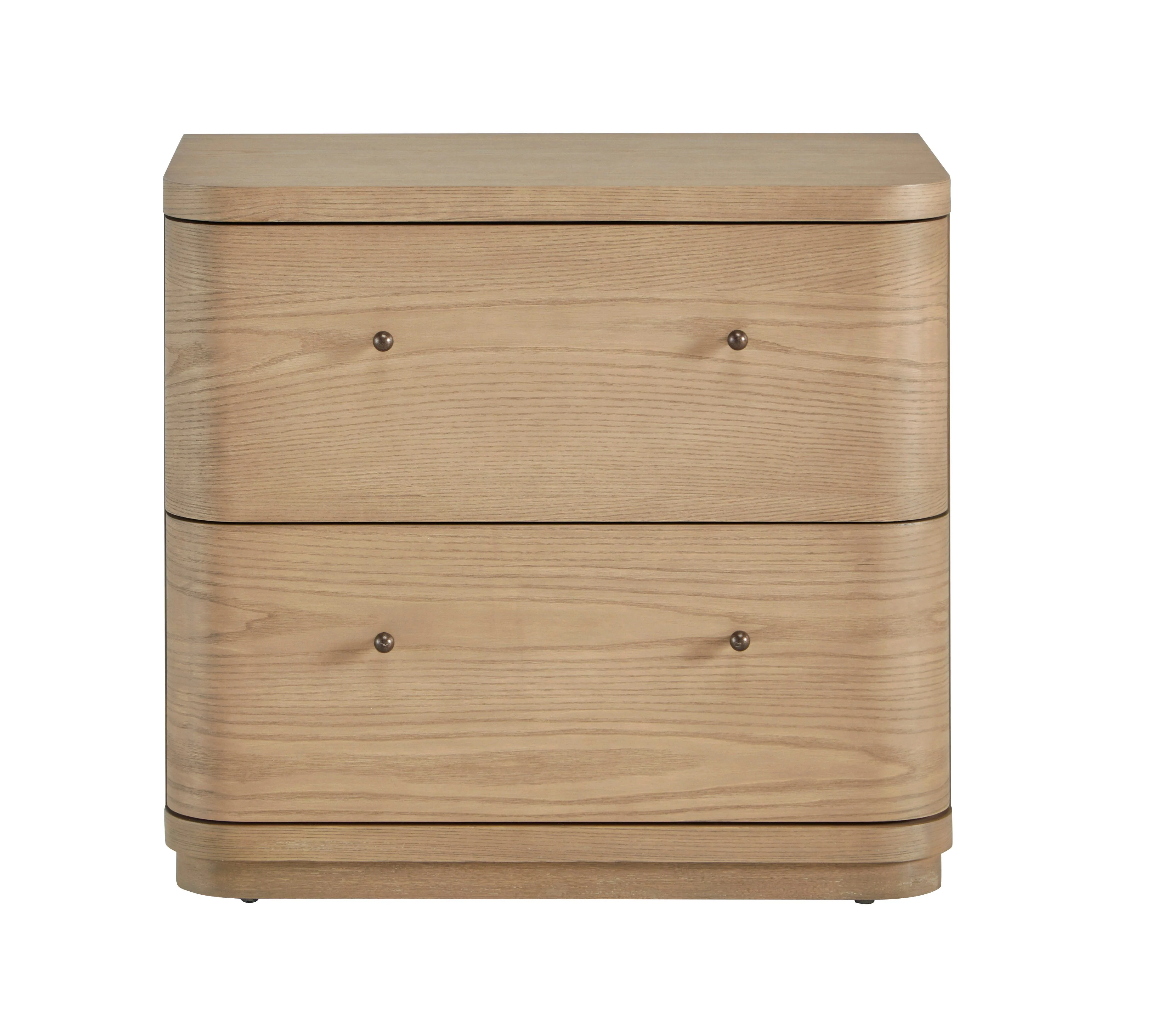 Penny Buff Cream Two Drawer White Ash Nightstand - Image 3