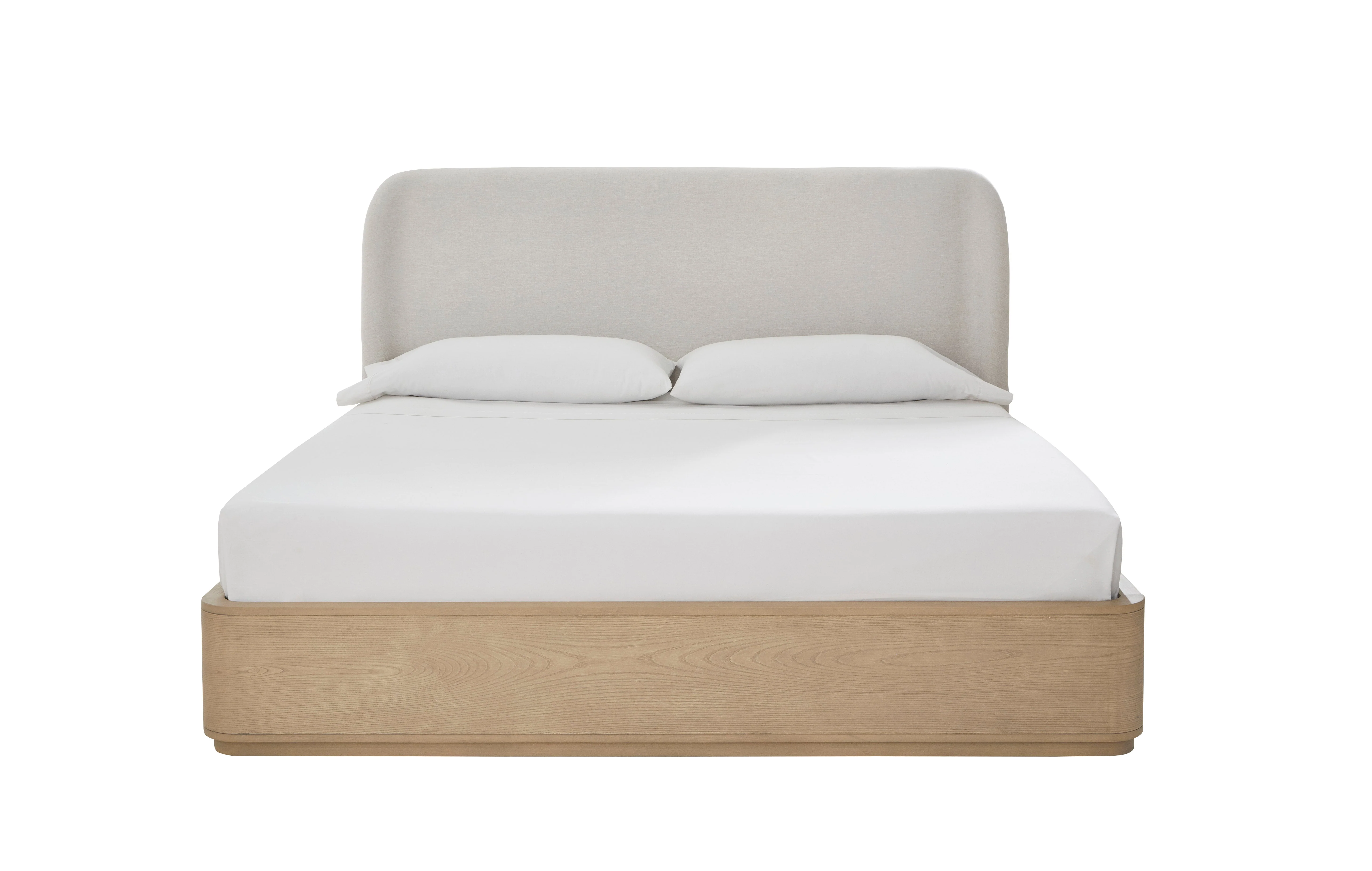 Penny Full Upholstered Platform Bed in Buff Cream Ash and Oatmeal Linen - Image 3