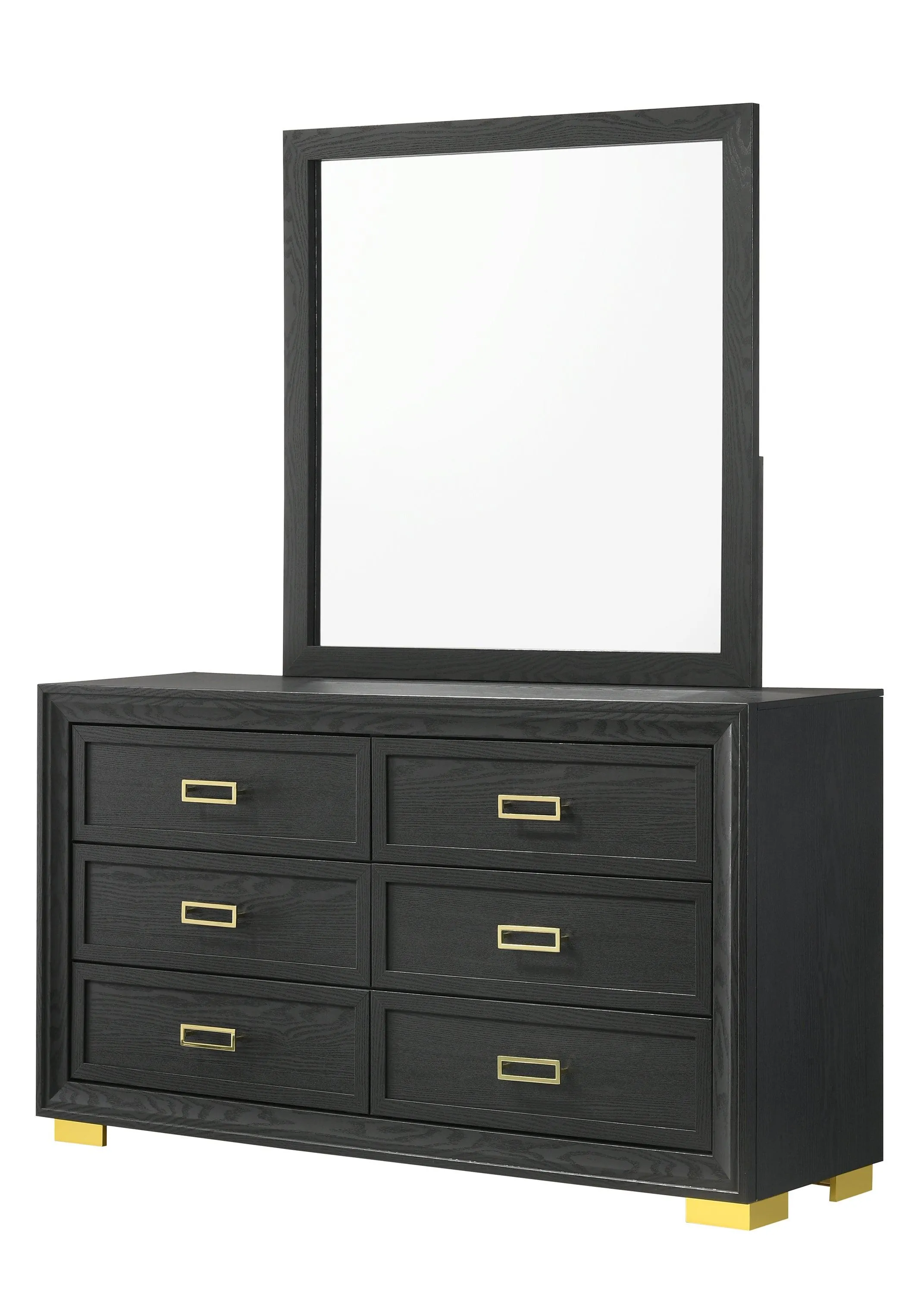 Pepe Black and Gold Panel Upholstered Bedroom Set - Image 6