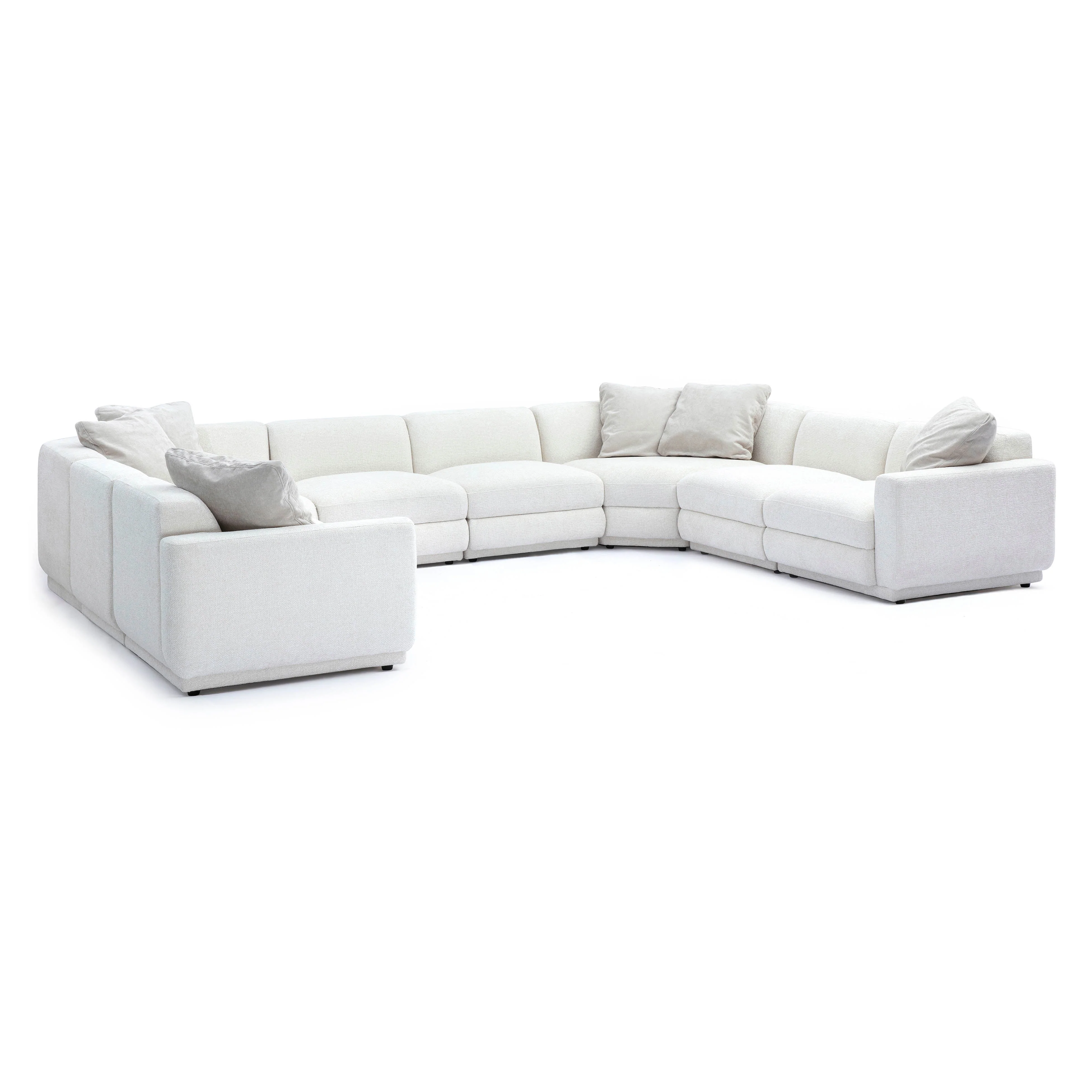 Perry 8-Piece Cream Chenille Modular Large U-Sectional - Image 3