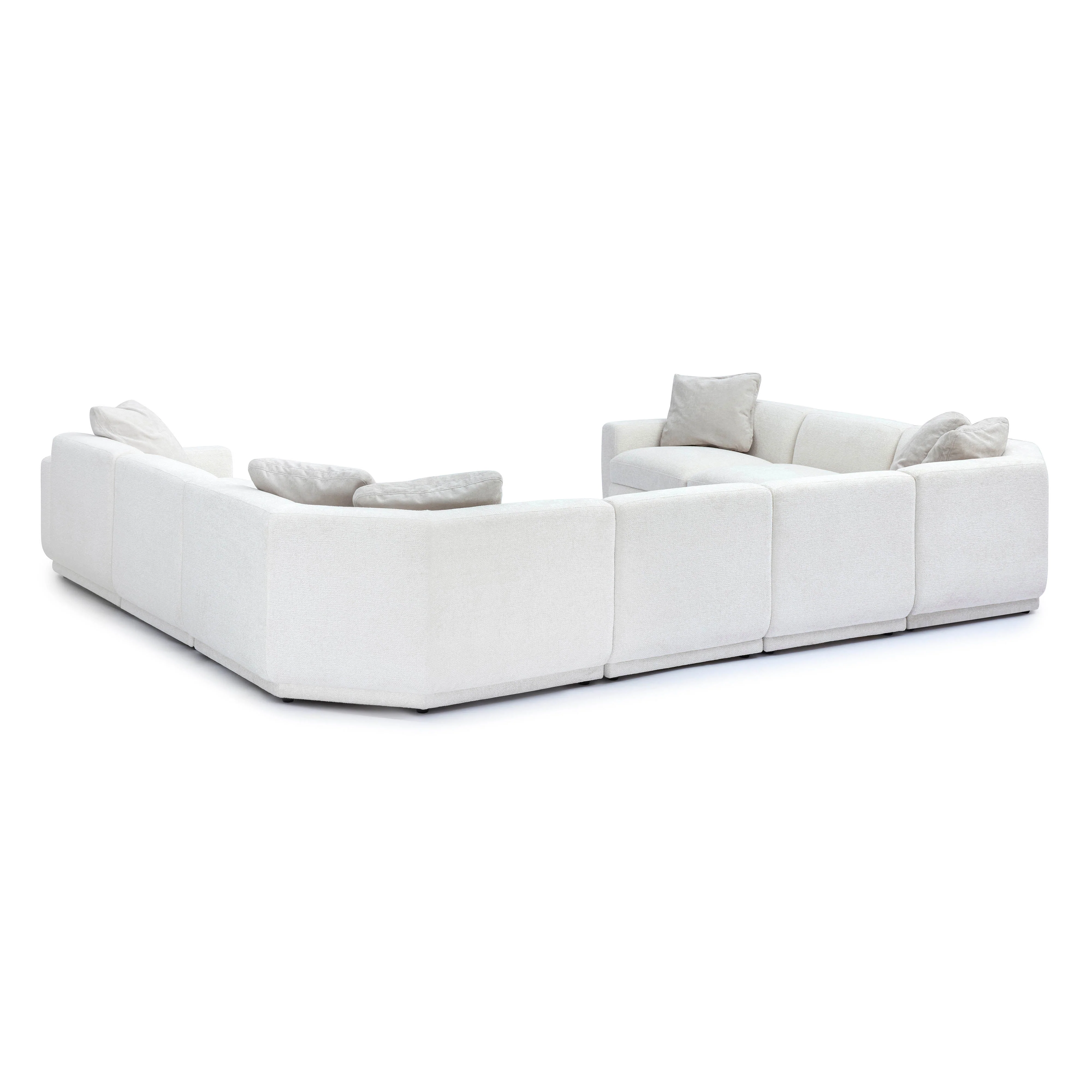 Perry 8-Piece Cream Chenille Modular Large U-Sectional - Image 4