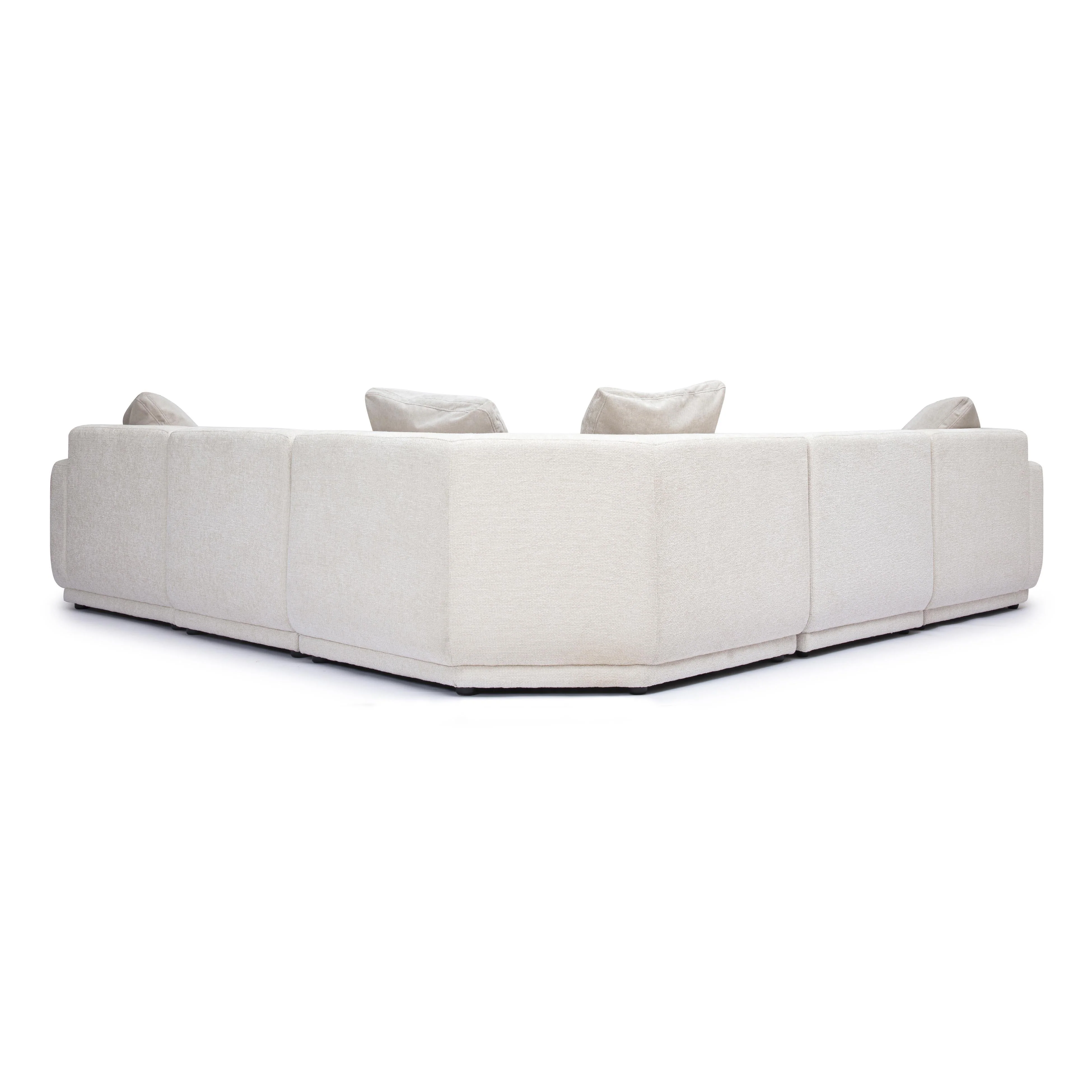 Perry Cream Chenille Modular L-Sectional - Image 5
