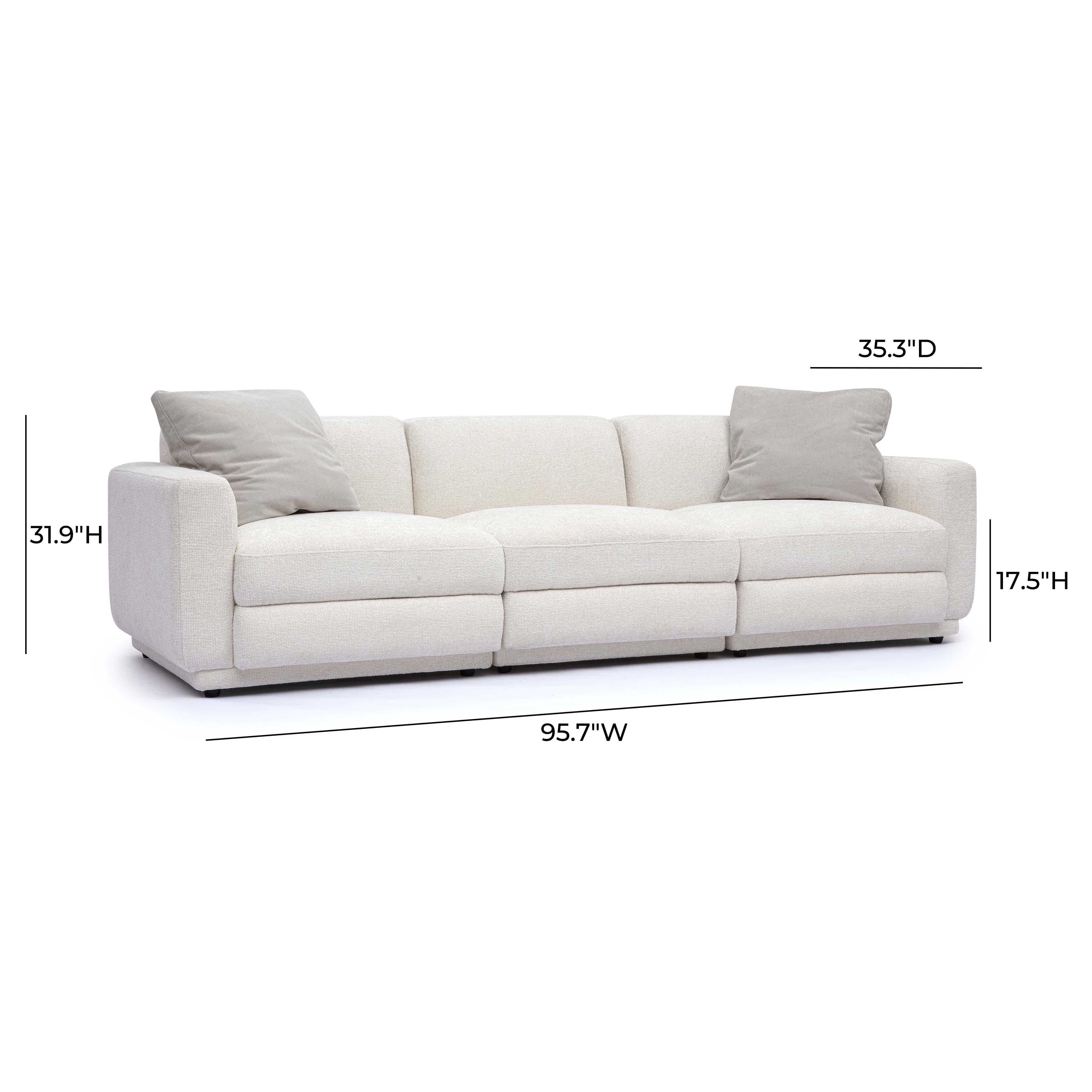 Perry Cream Chenille Modular Sofa - Image 6