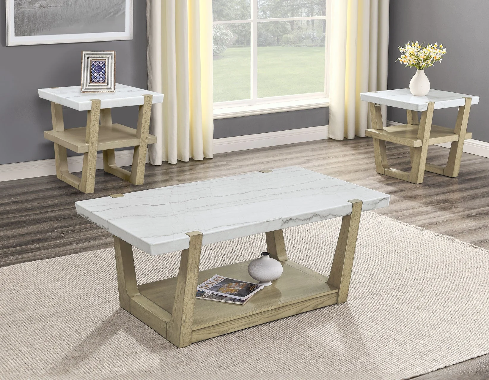 Perth White Marble End Table - Image 8