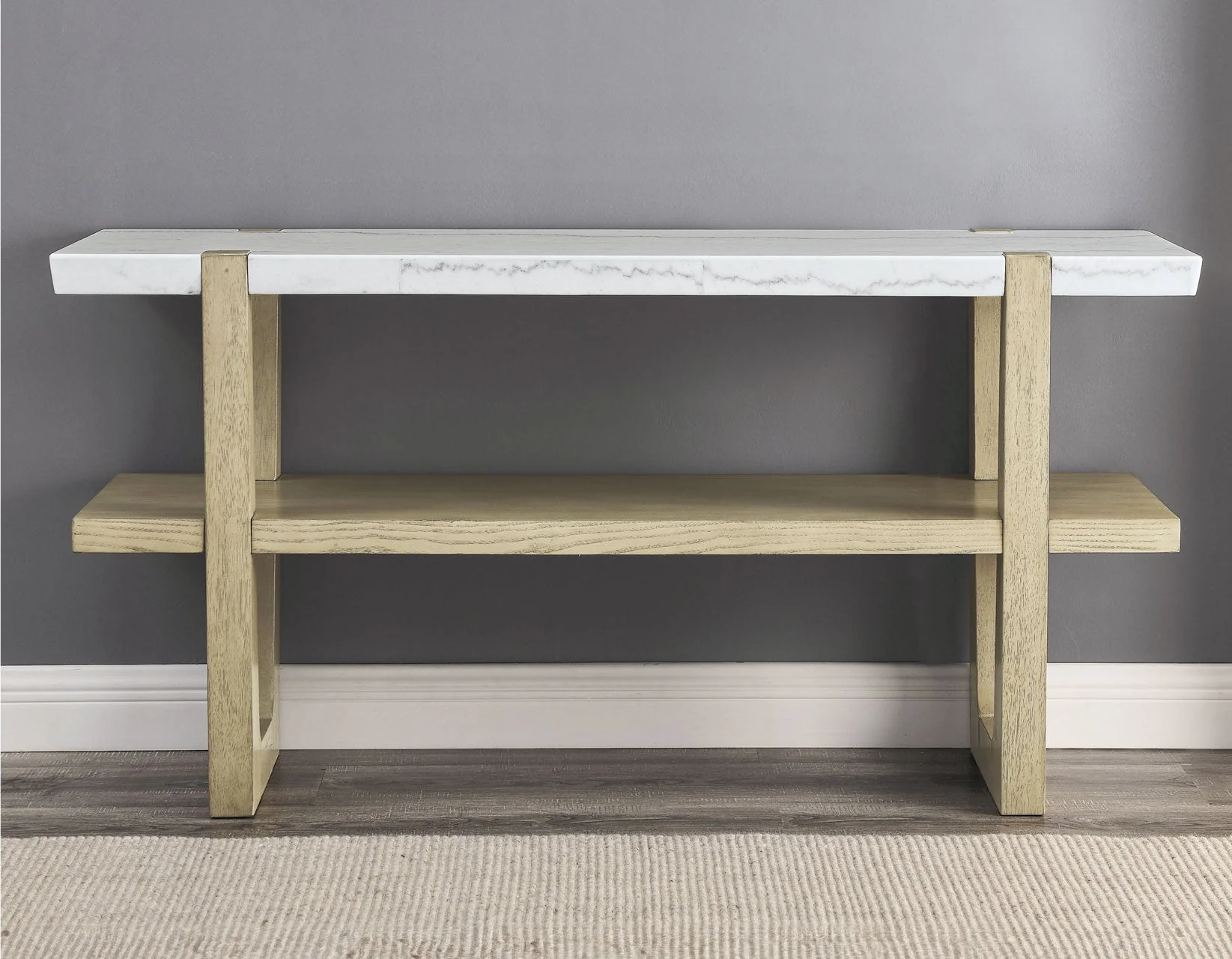 Perth White Marble Top Sofa Table - Image 2