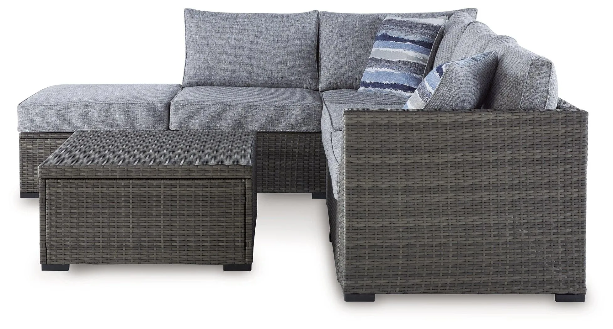 Petal Road Gray 4-Piece Outdoor Sectional Set - Image 3