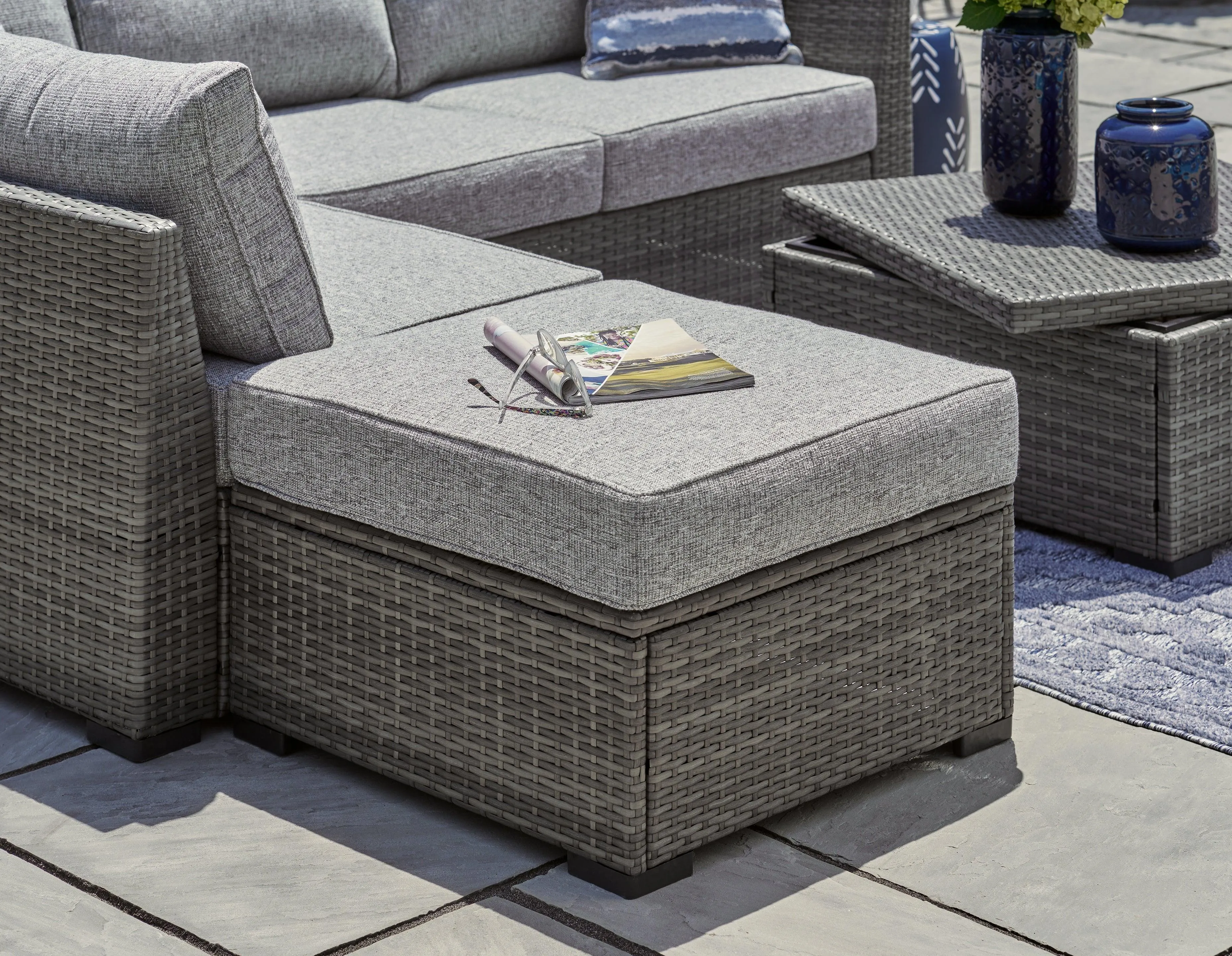 Petal Road Gray 4-Piece Outdoor Sectional Set - Image 6
