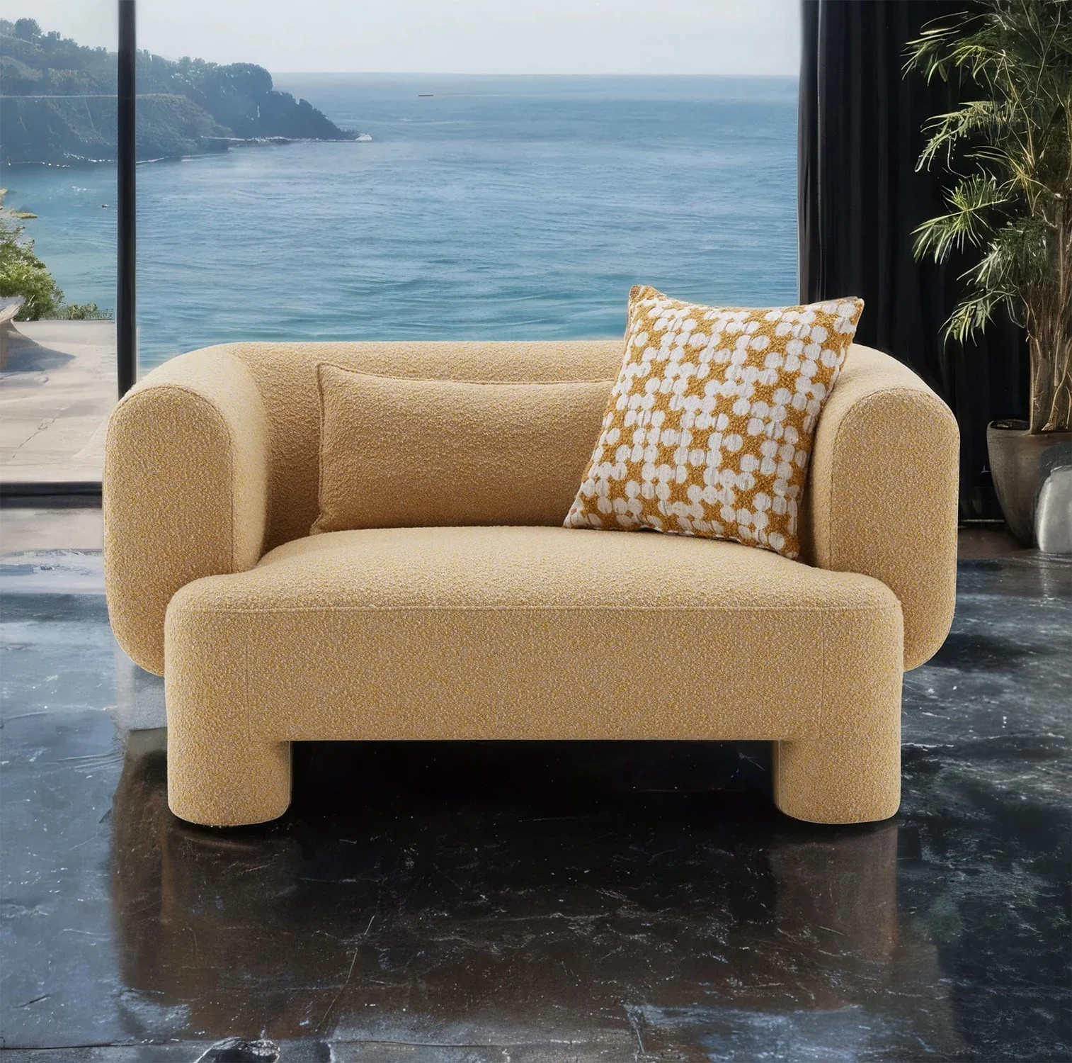 Phedra Yellow Oversized Chair
