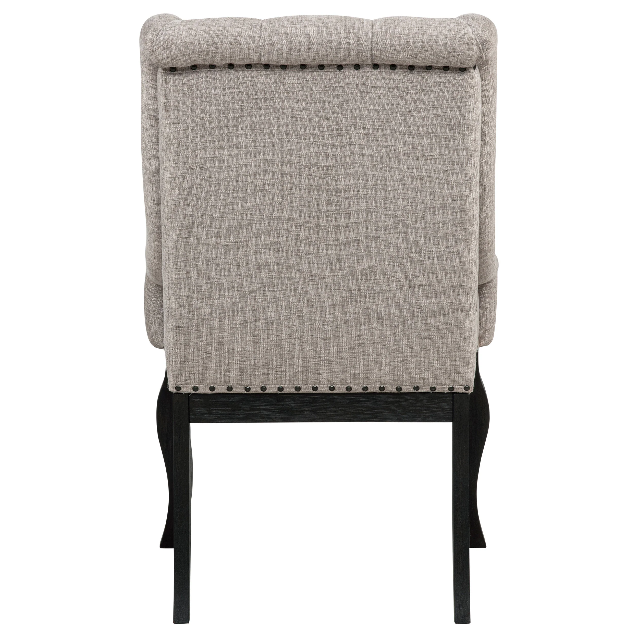 Phelps Tan Distressed Noir Upholstered Dining Arm Chair (Set of 2) - Image 7