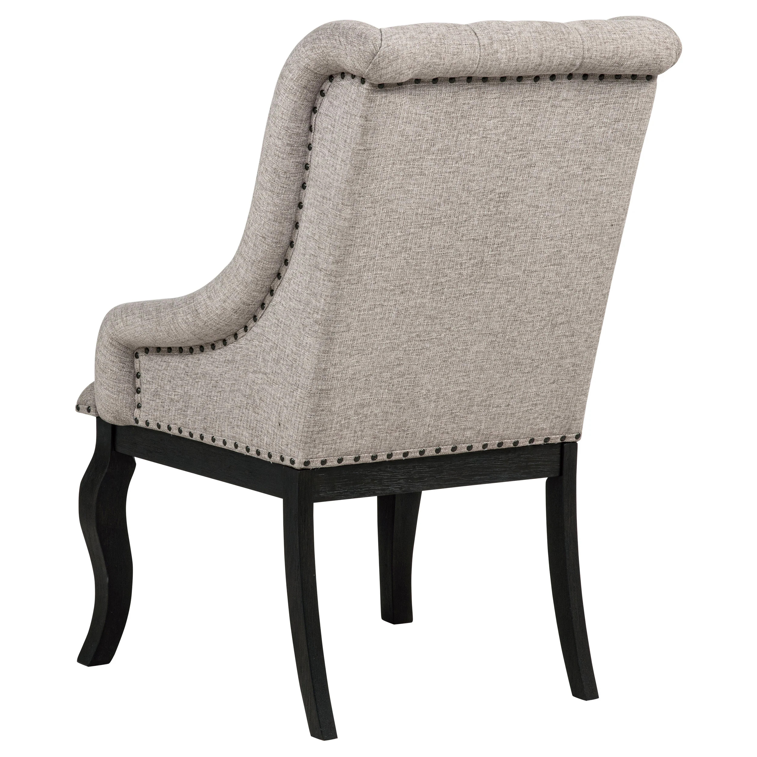 Phelps Tan Distressed Noir Upholstered Dining Arm Chair (Set of 2) - Image 8