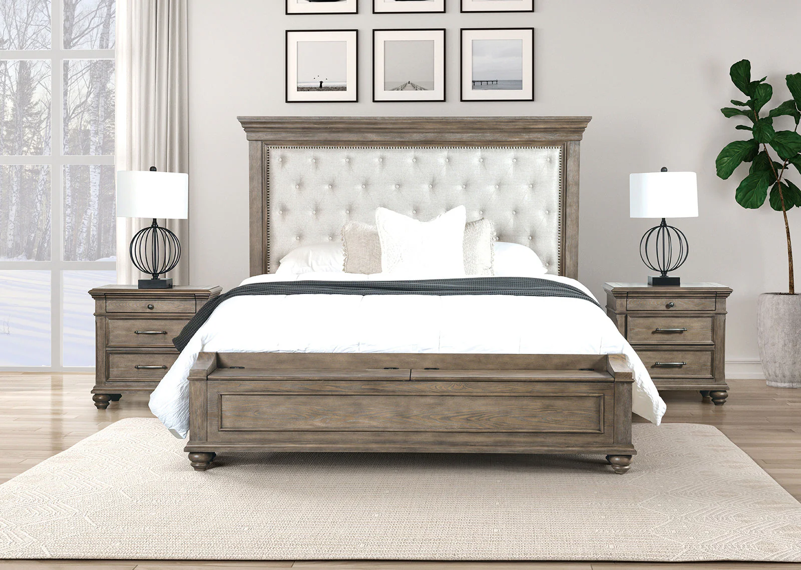 Philomath Aged Oak King Bed