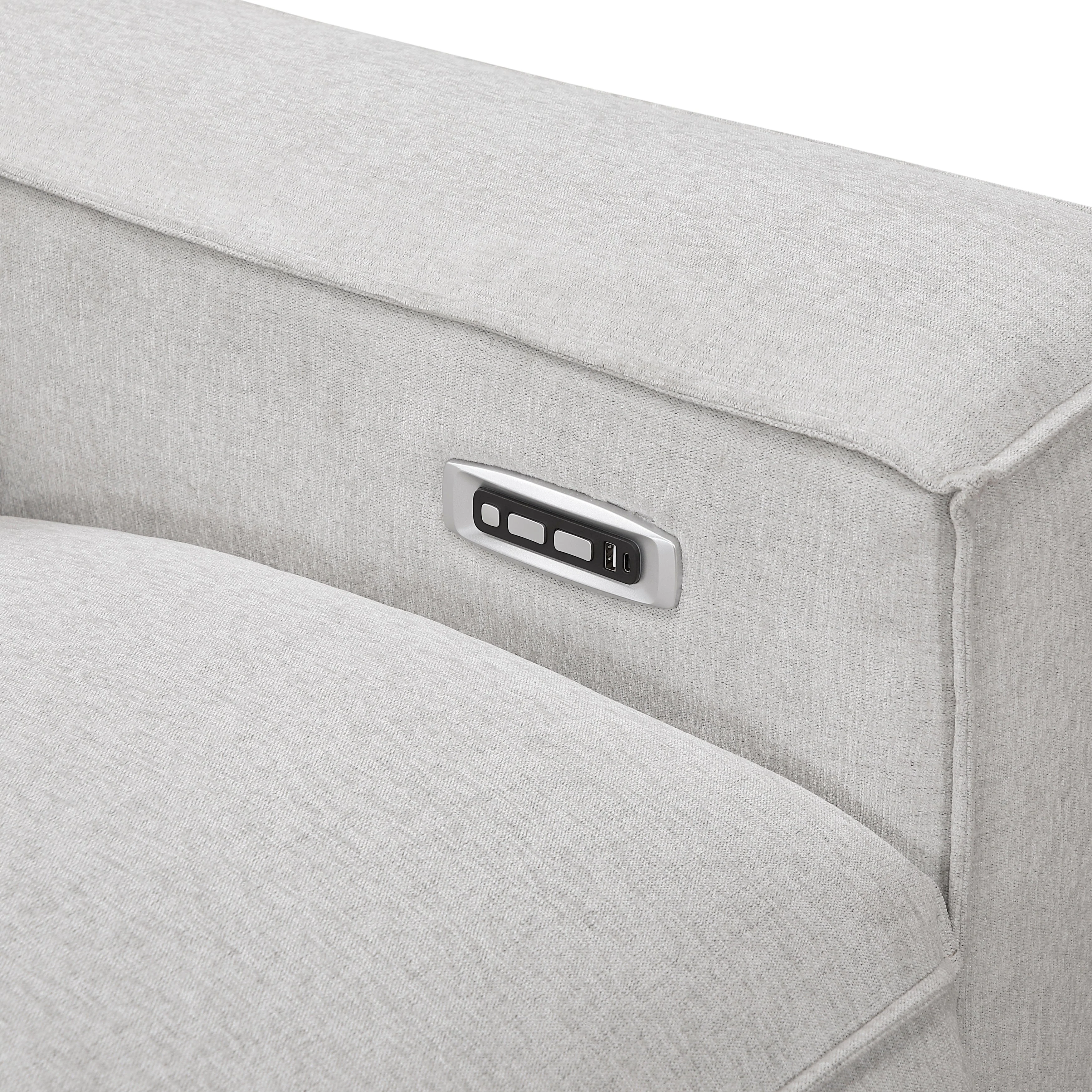 Phoebe Light Gray Power Double Reclining Sofa and Loveseat - Image 18
