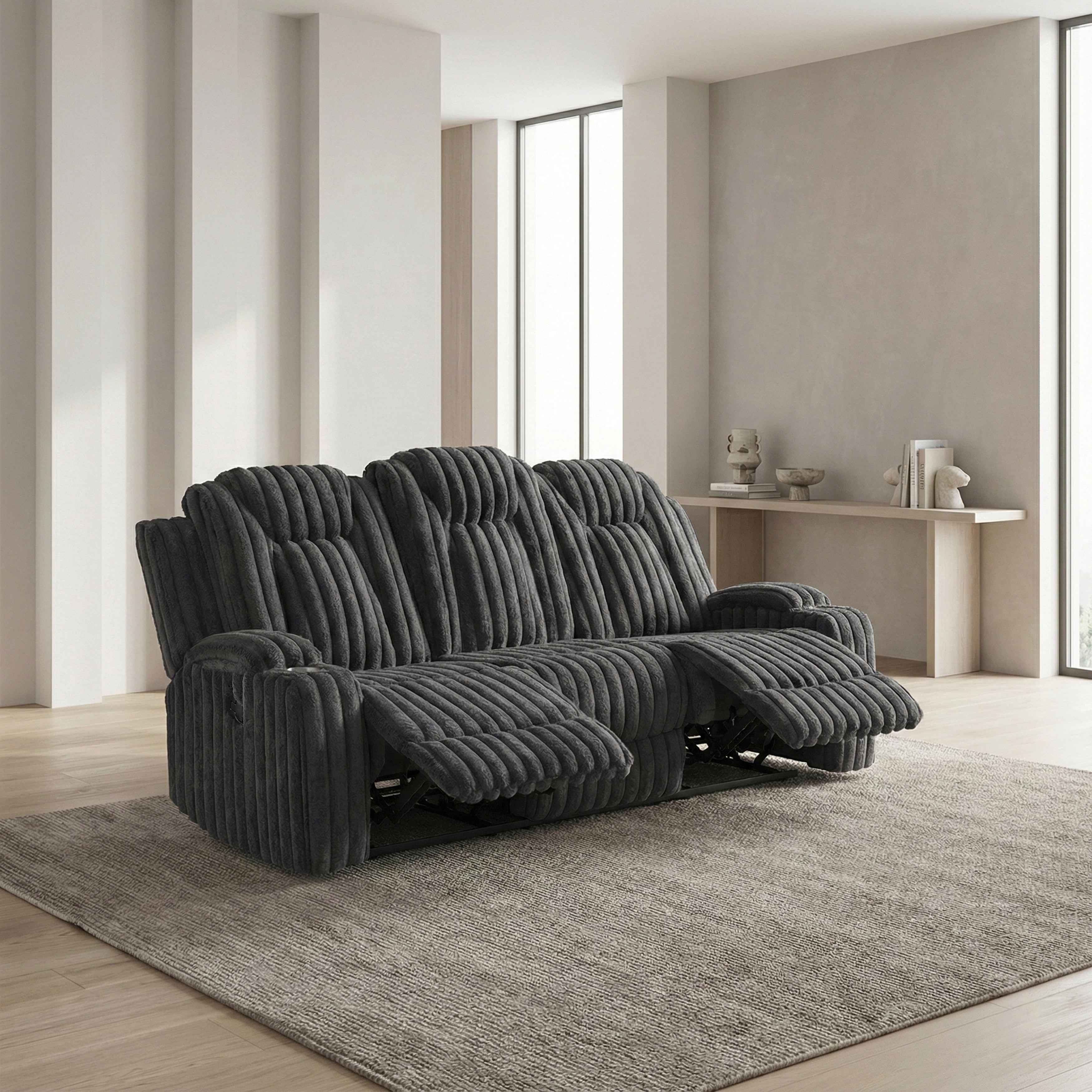 Phyllis Dark Gray 3-Piece Reclining Living Room Set - Image 24