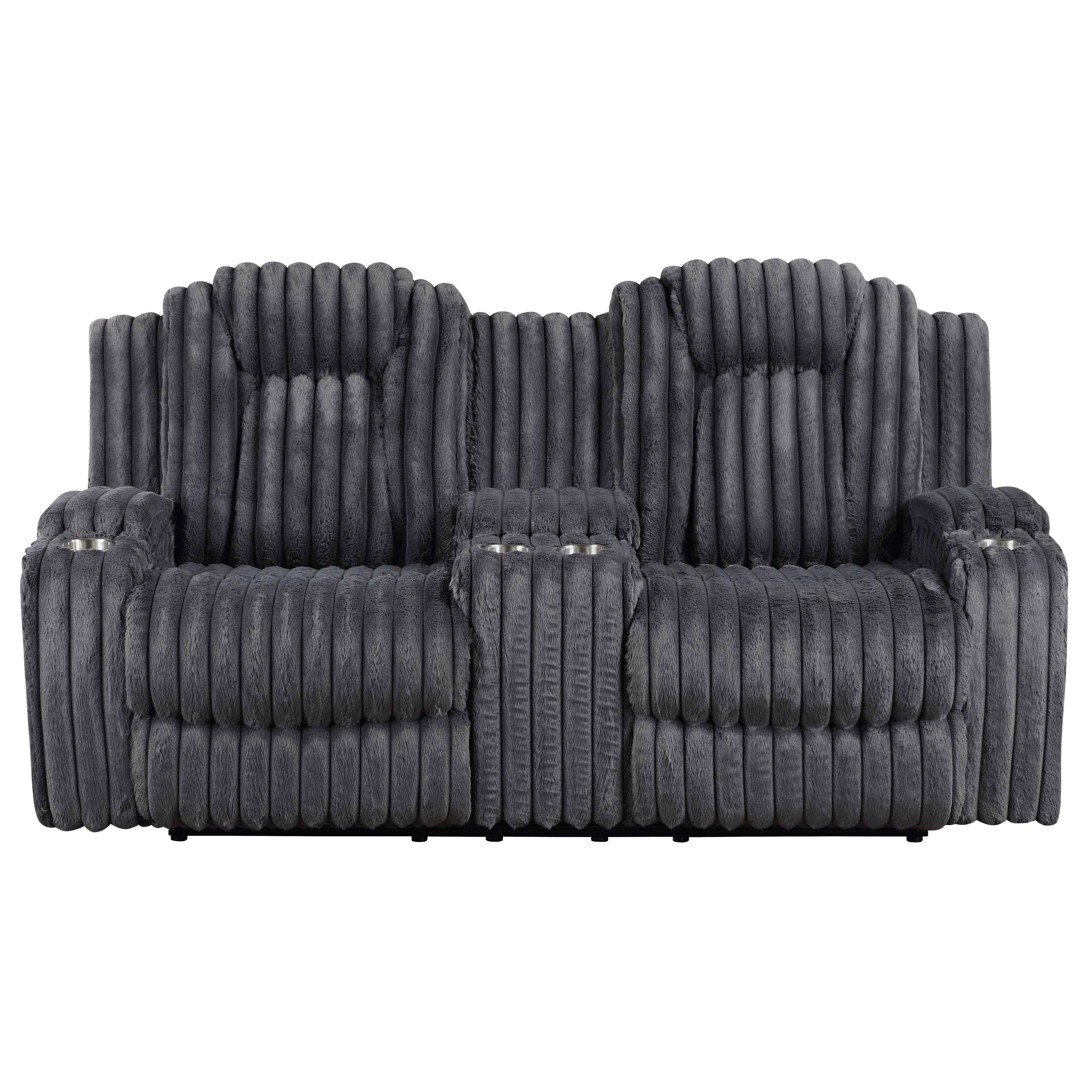 Phyllis Dark Gray 3-Piece Reclining Living Room Set - Image 6