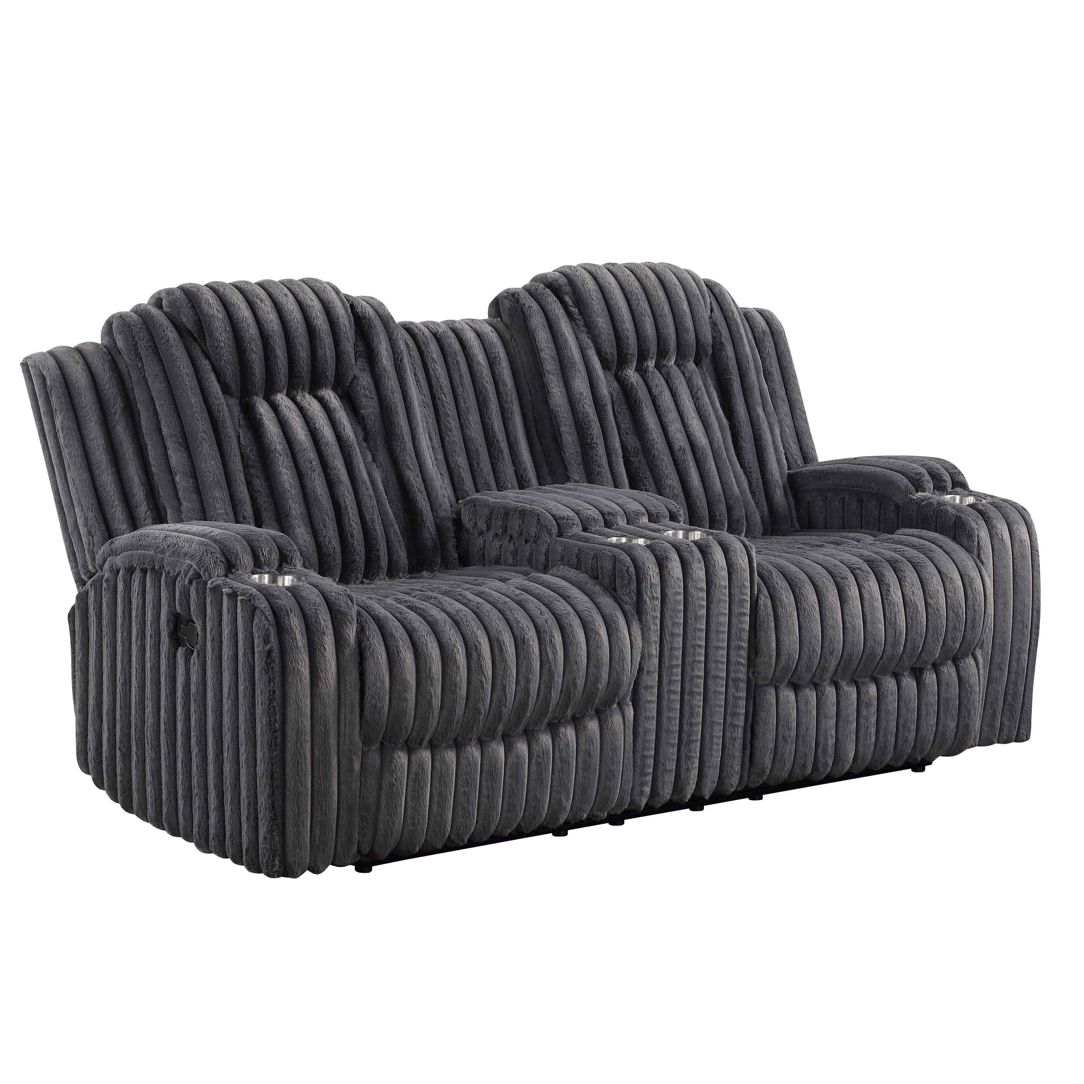 Phyllis Dark Gray 3-Piece Reclining Living Room Set - Image 7