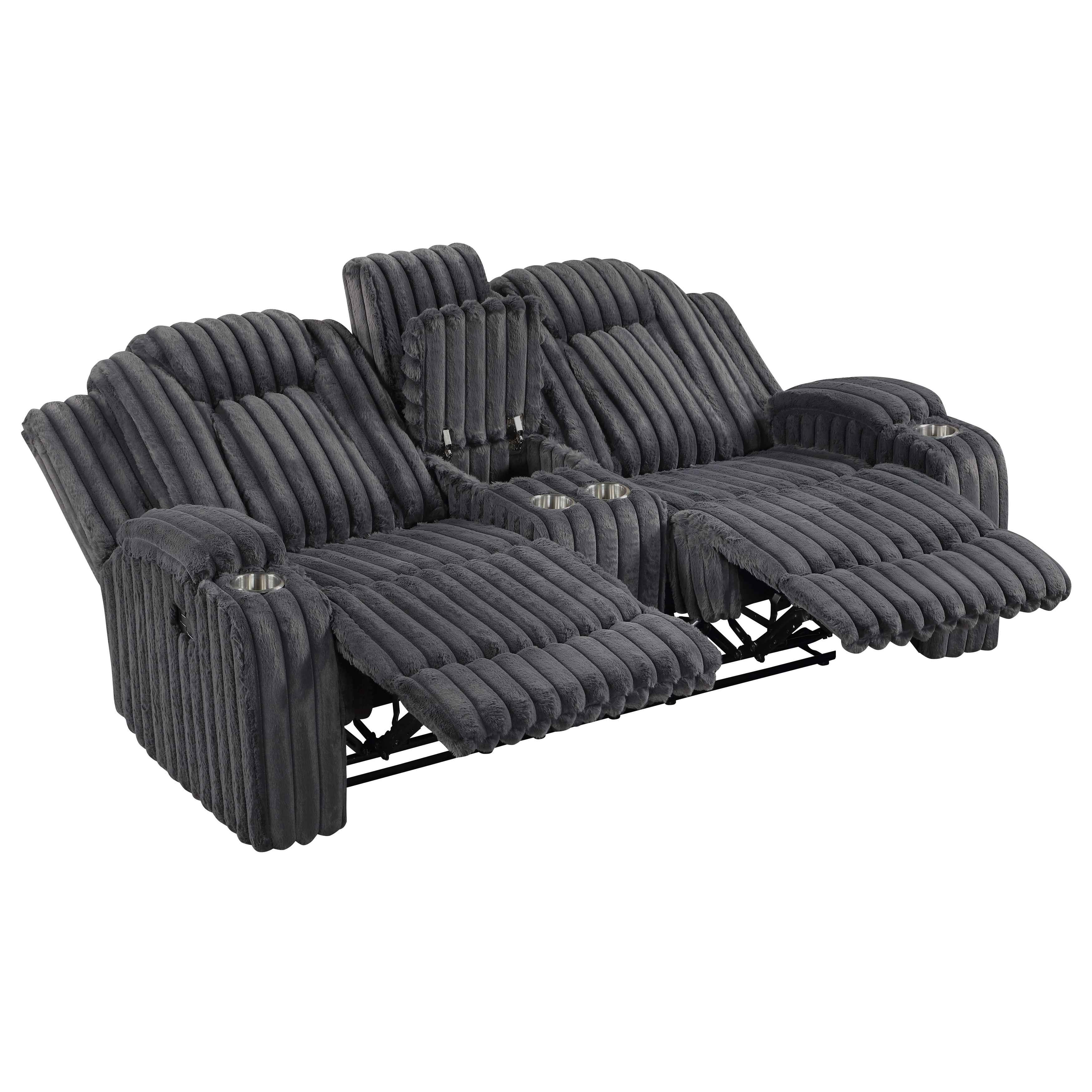 Phyllis Dark Gray 3-Piece Reclining Living Room Set - Image 9