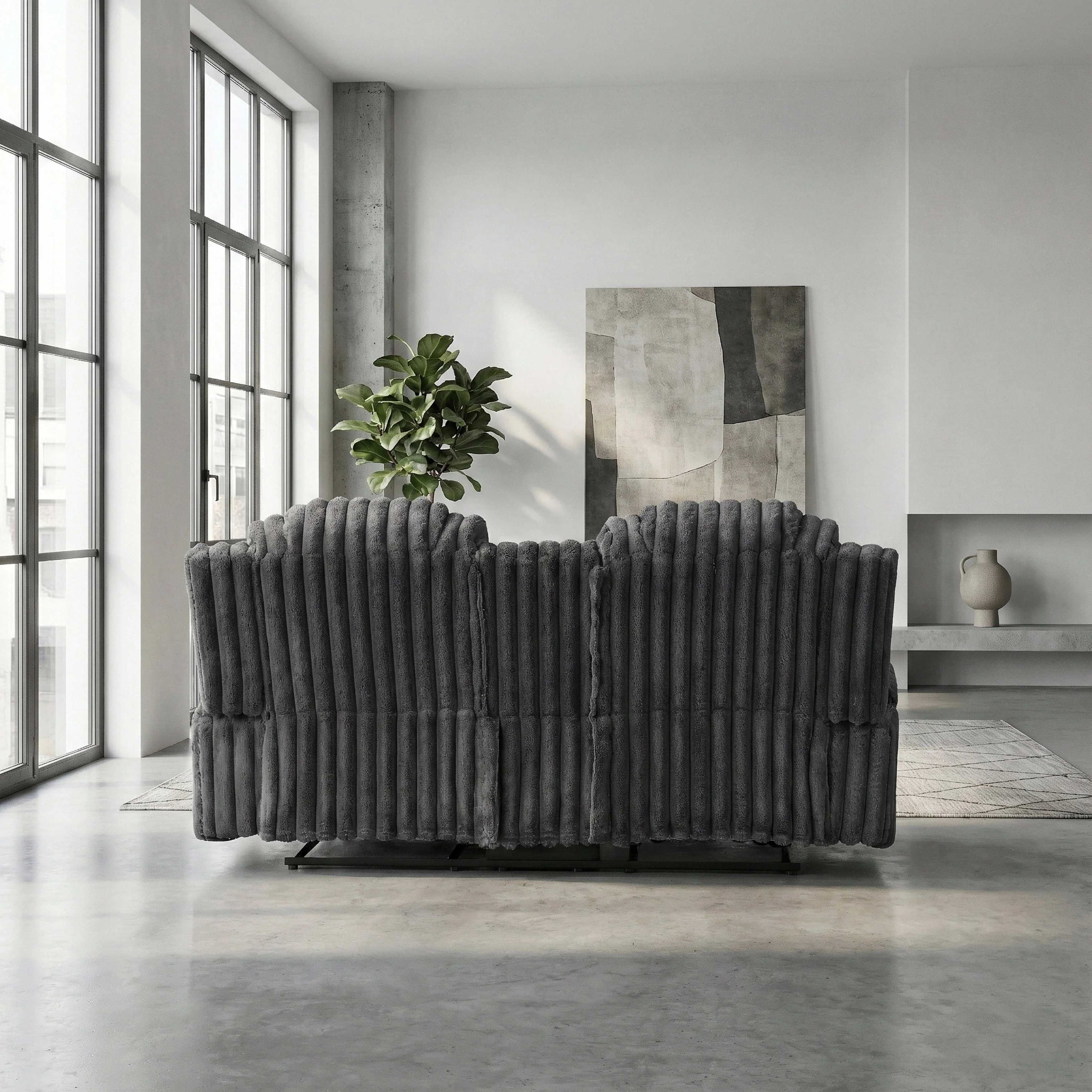 Phyllis Dark Gray Double Reclining Loveseat with Center Console and Cup Holders - Image 18
