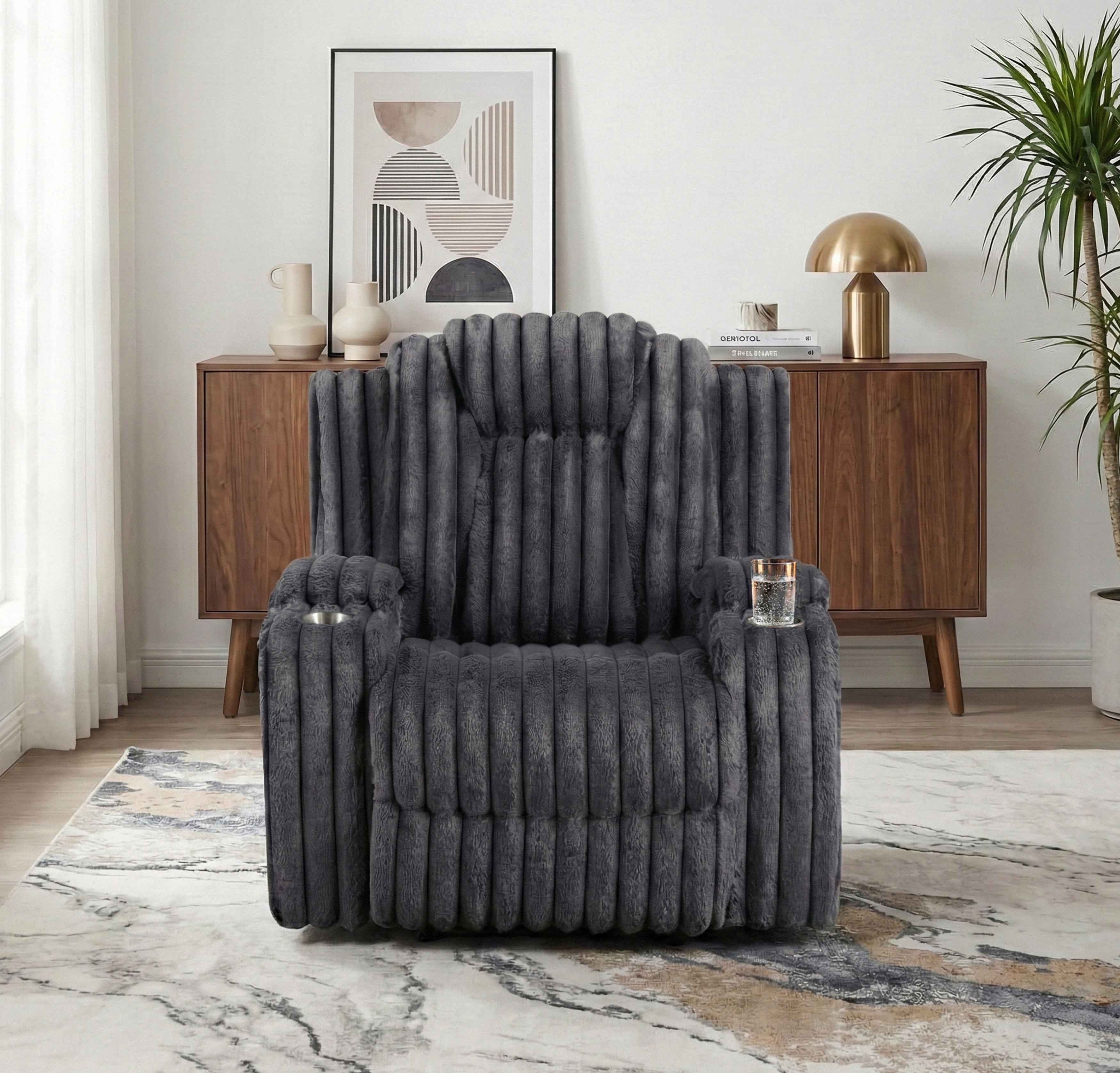Phyllis Dark Gray Reclining Chair - Image 14