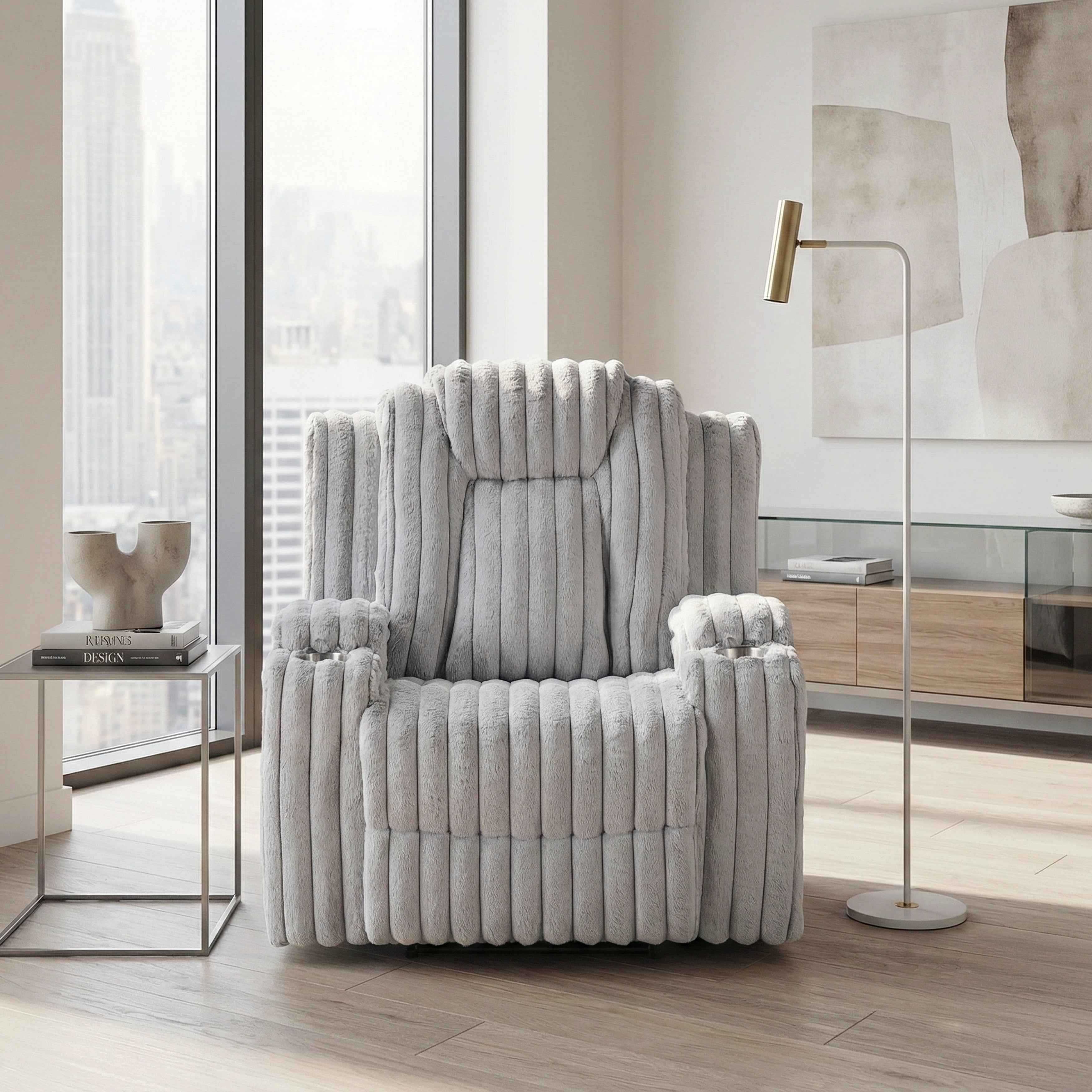 Phyllis Light Gray Reclining Chair - Image 14