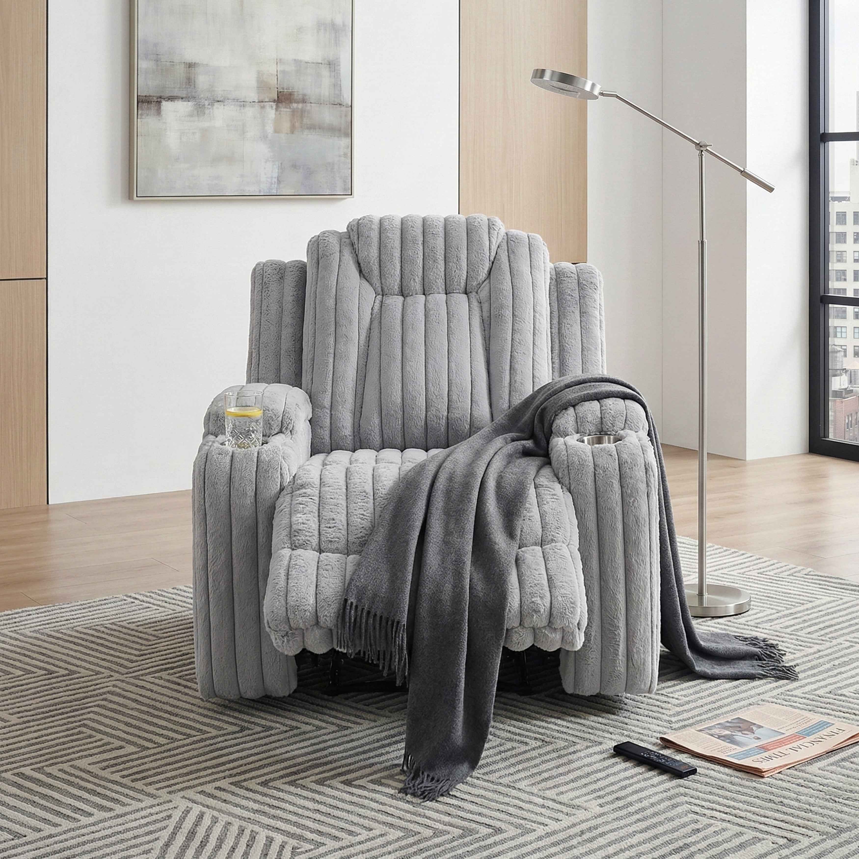 Phyllis Light Gray Reclining Chair - Image 15