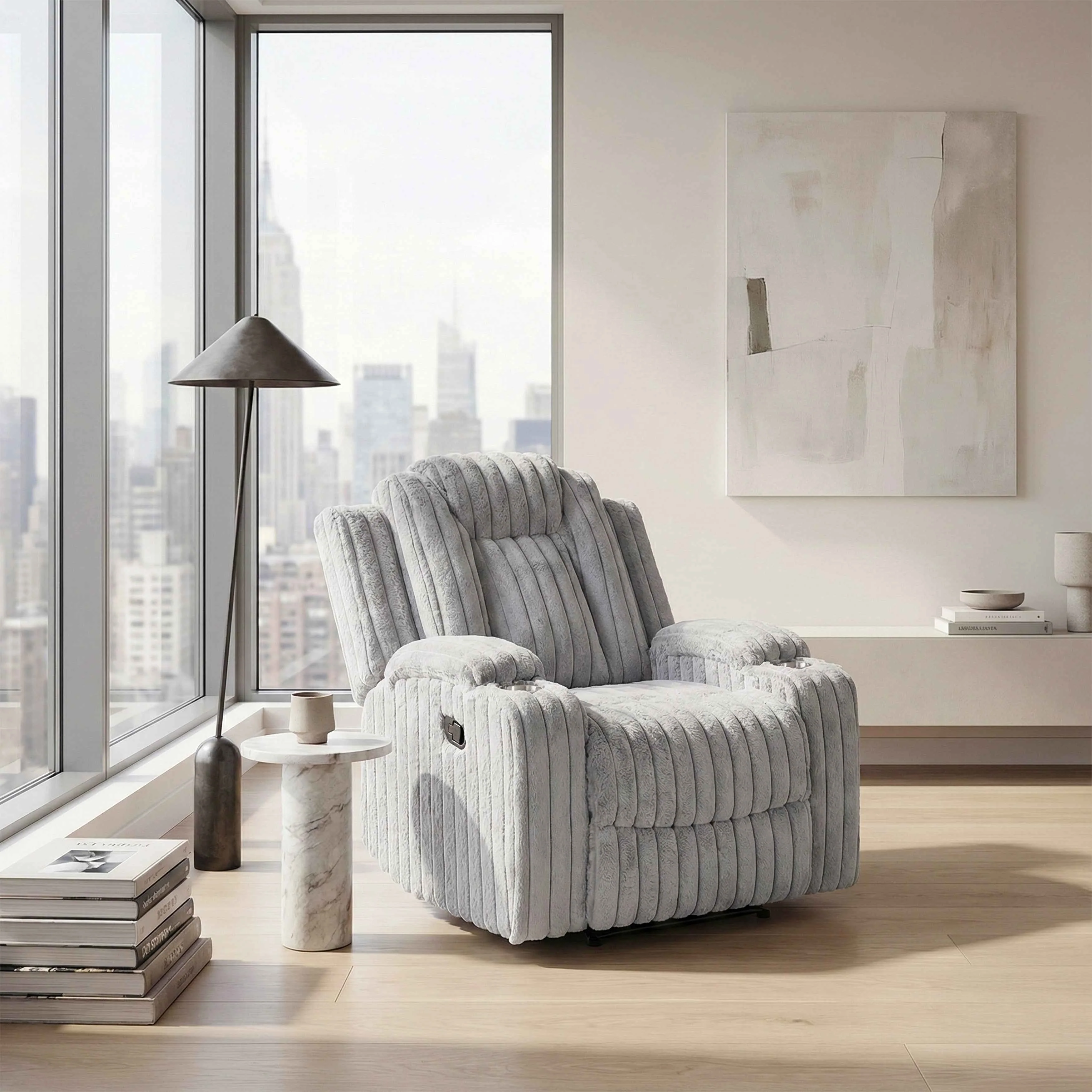 Phyllis Light Gray Reclining Chair - Image 16