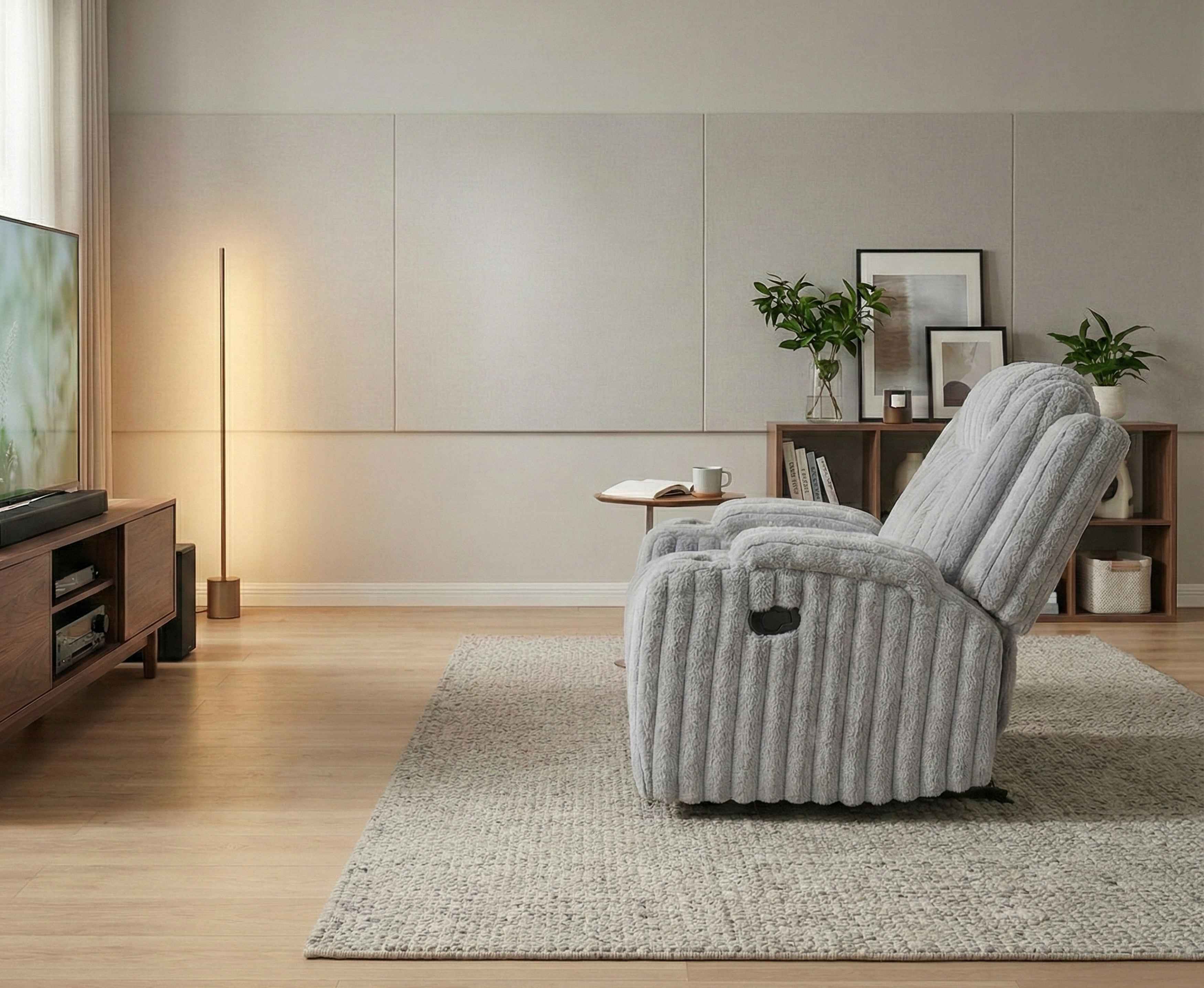 Phyllis Light Gray Reclining Chair - Image 17