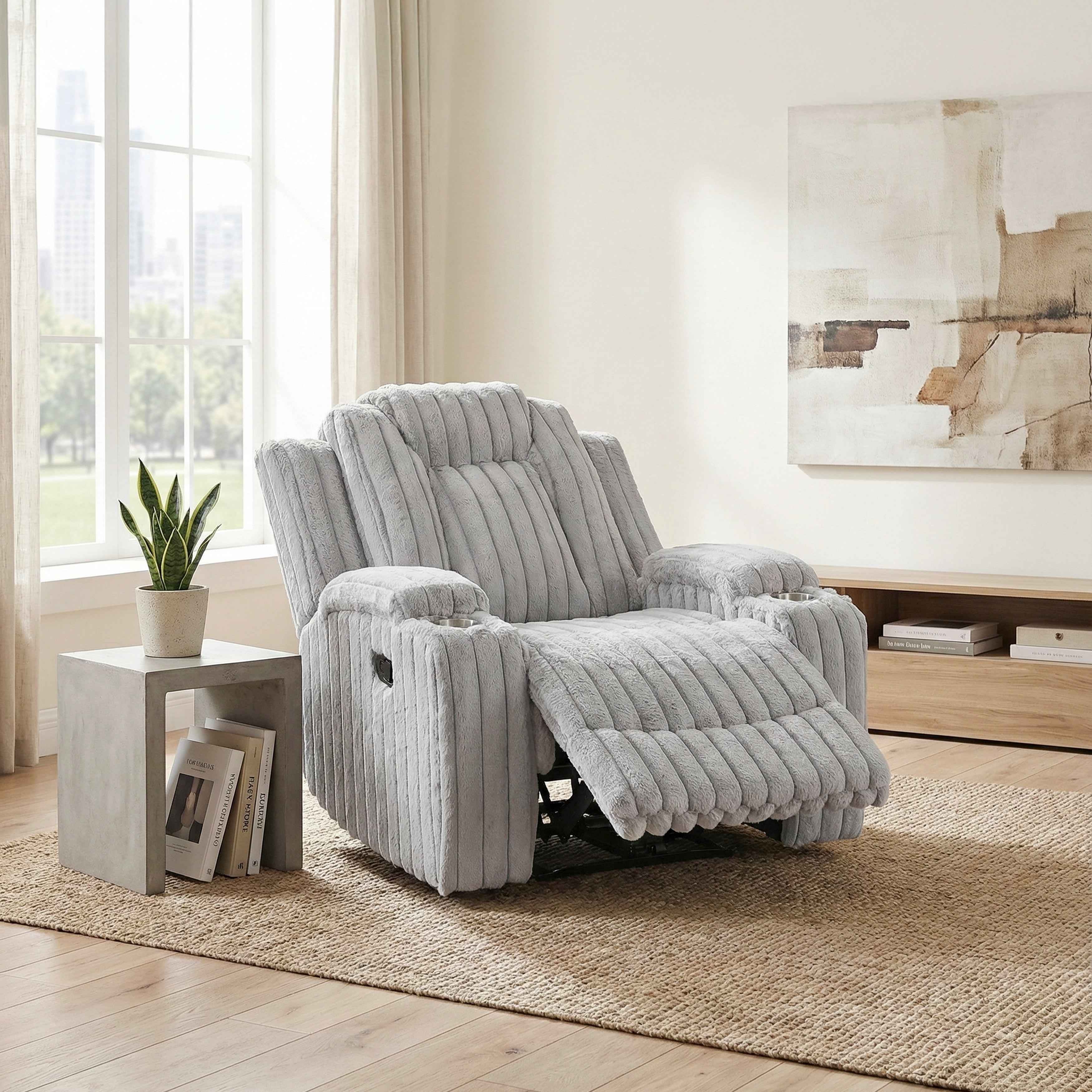 Phyllis Light Gray Reclining Chair - Image 19