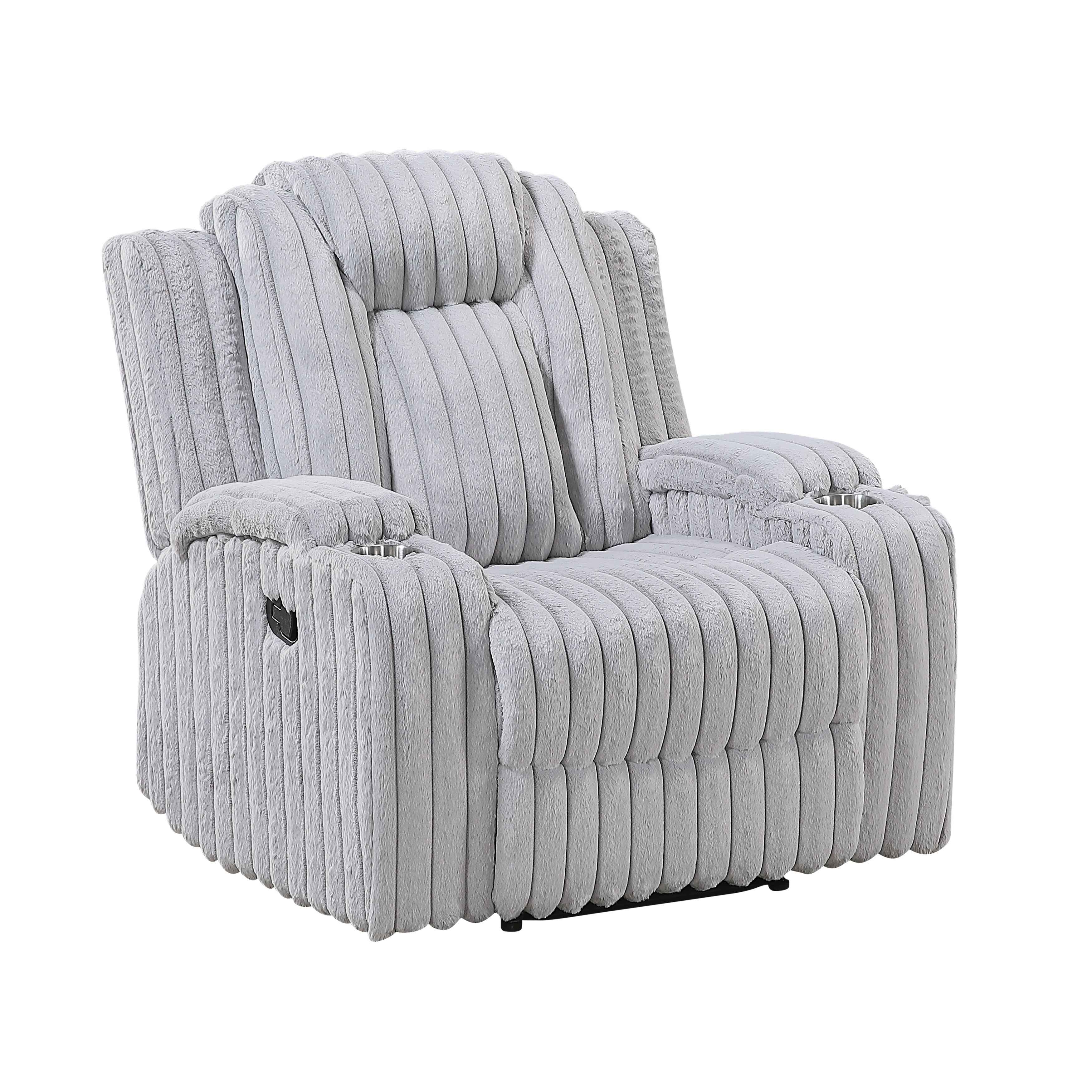 Phyllis Light Gray Reclining Chair - Image 2
