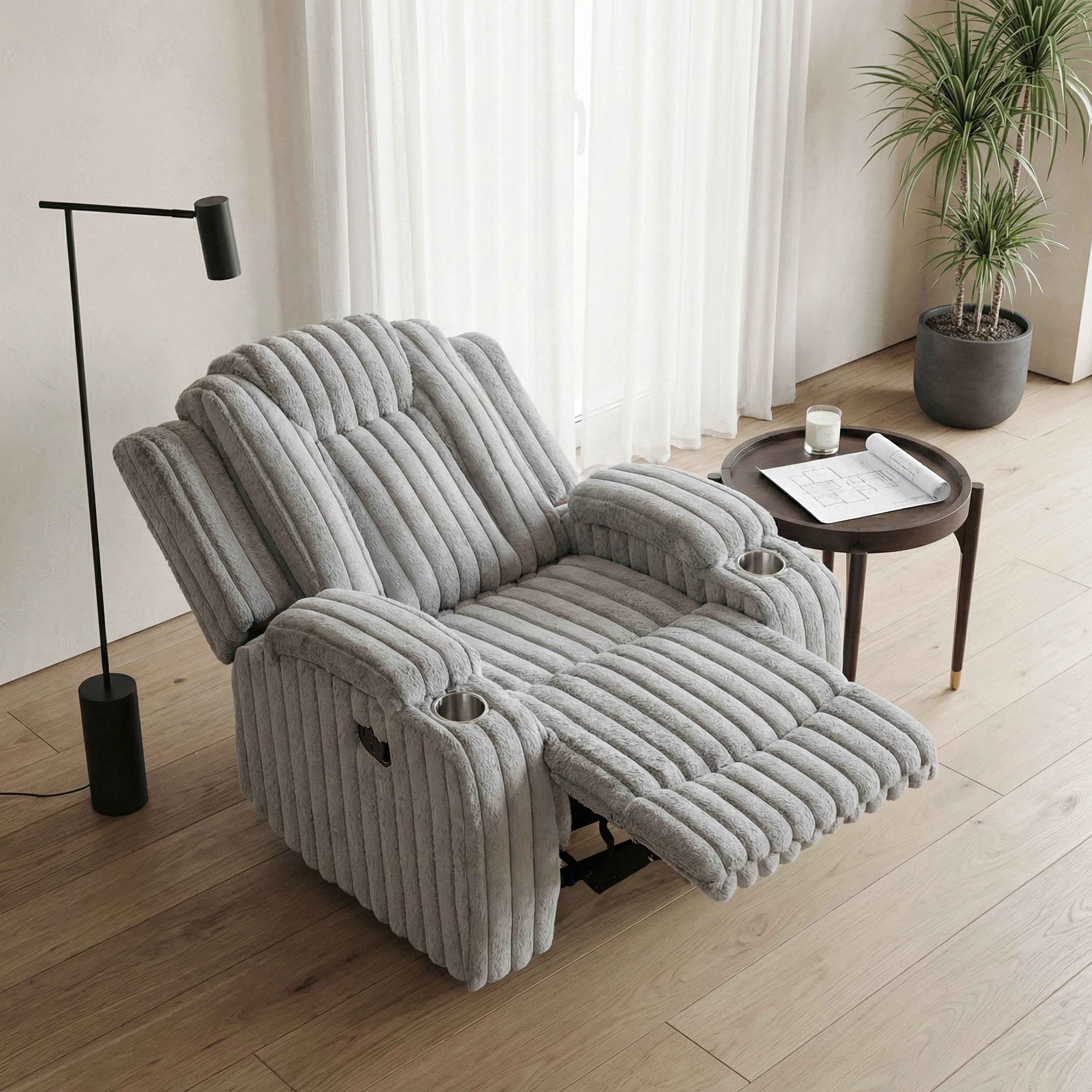 Phyllis Light Gray Reclining Chair - Image 21