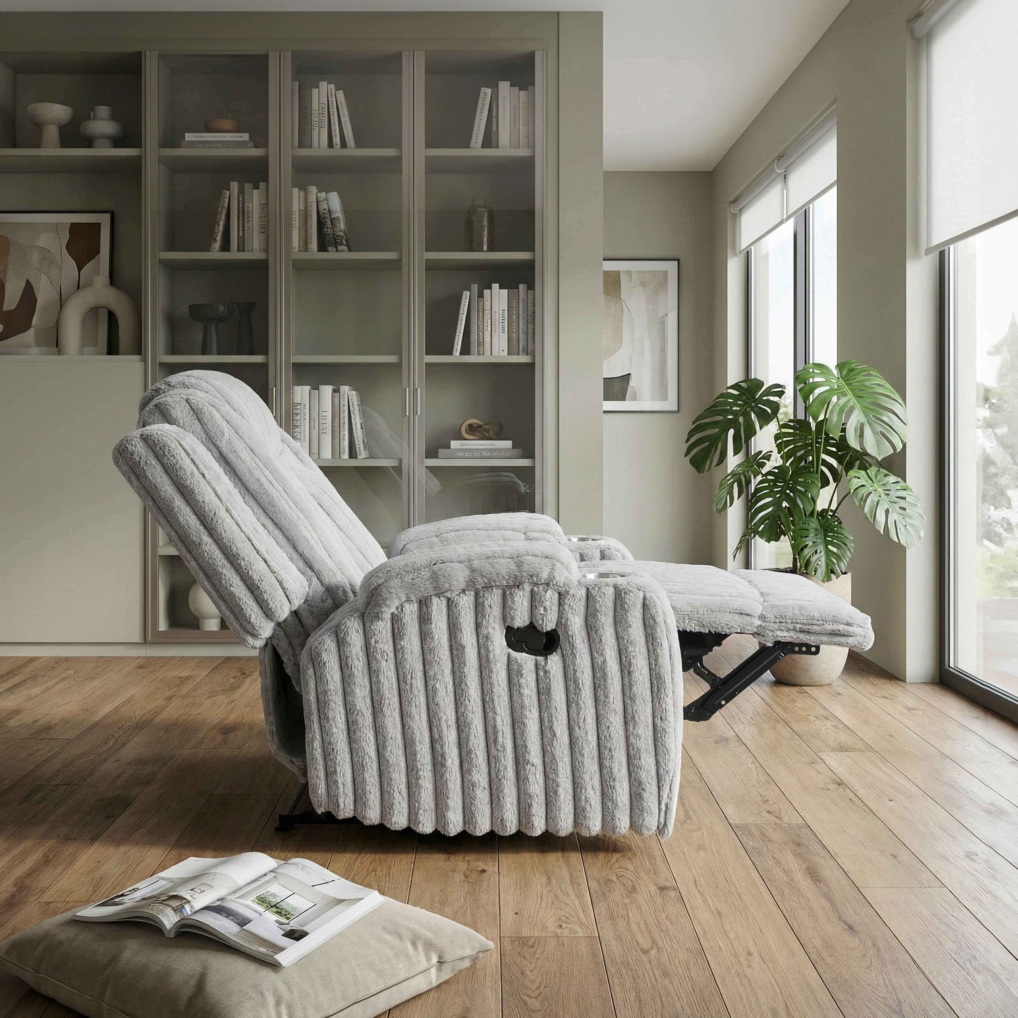 Phyllis Light Gray Reclining Chair - Image 22