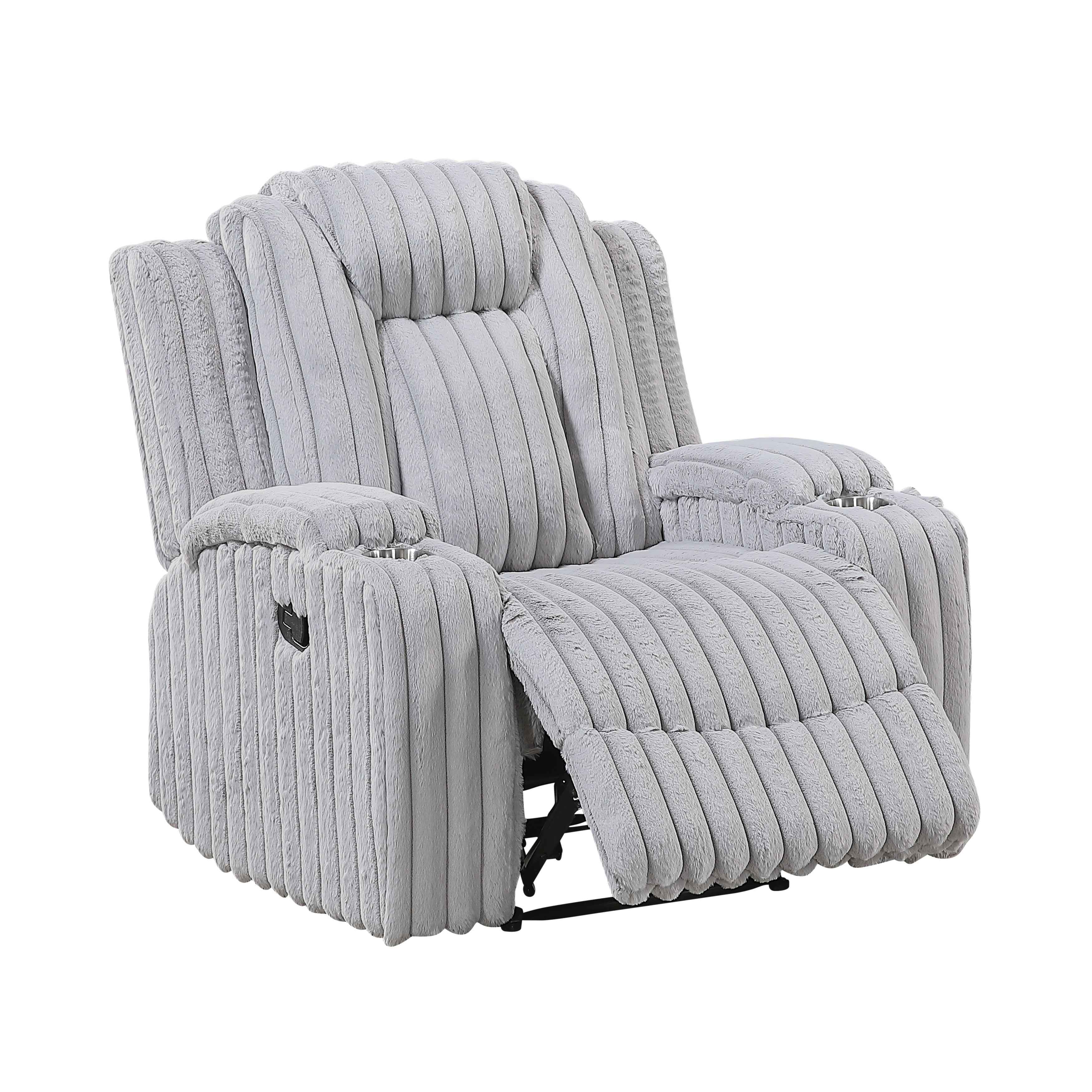 Phyllis Light Gray Reclining Chair - Image 6