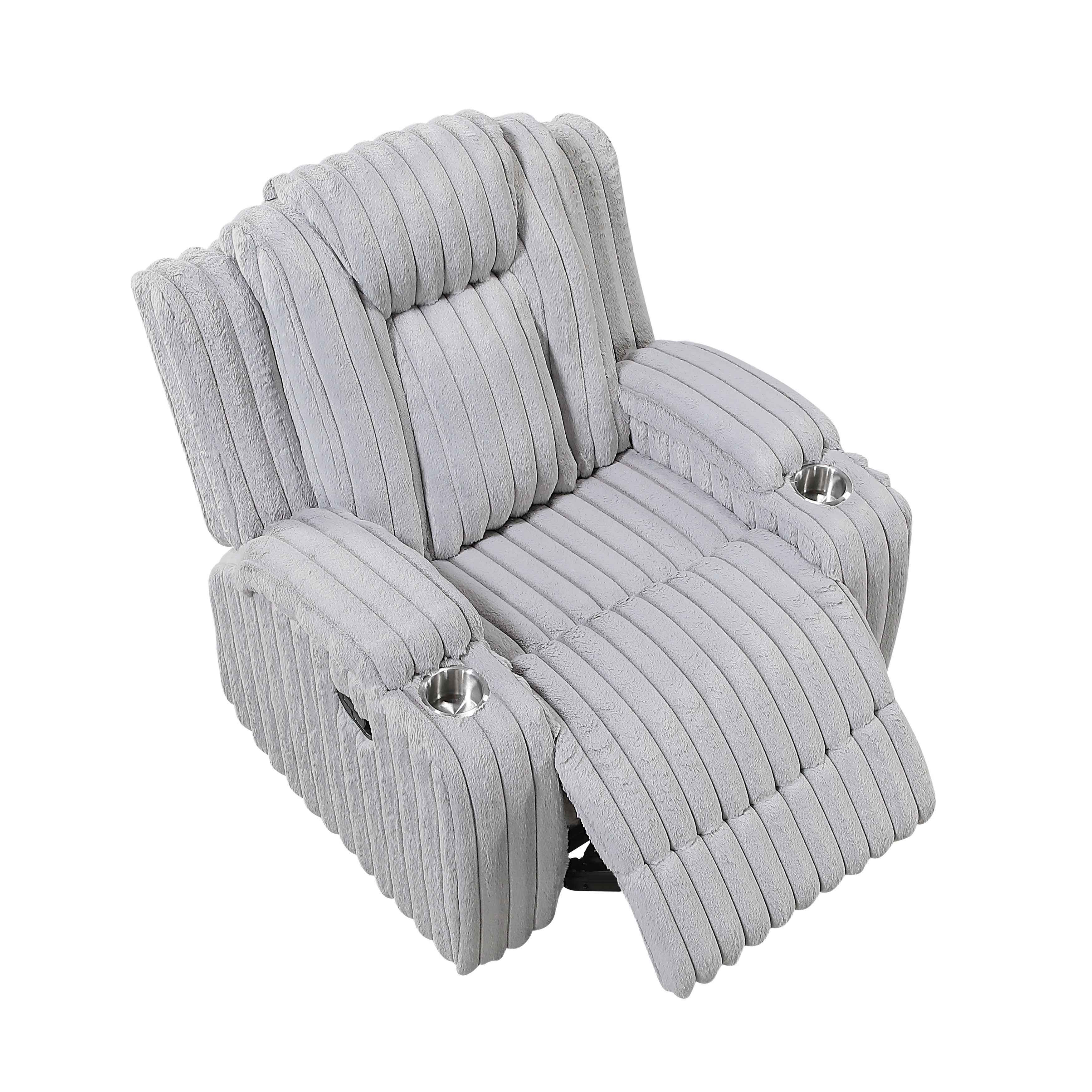 Phyllis Light Gray Reclining Chair - Image 7